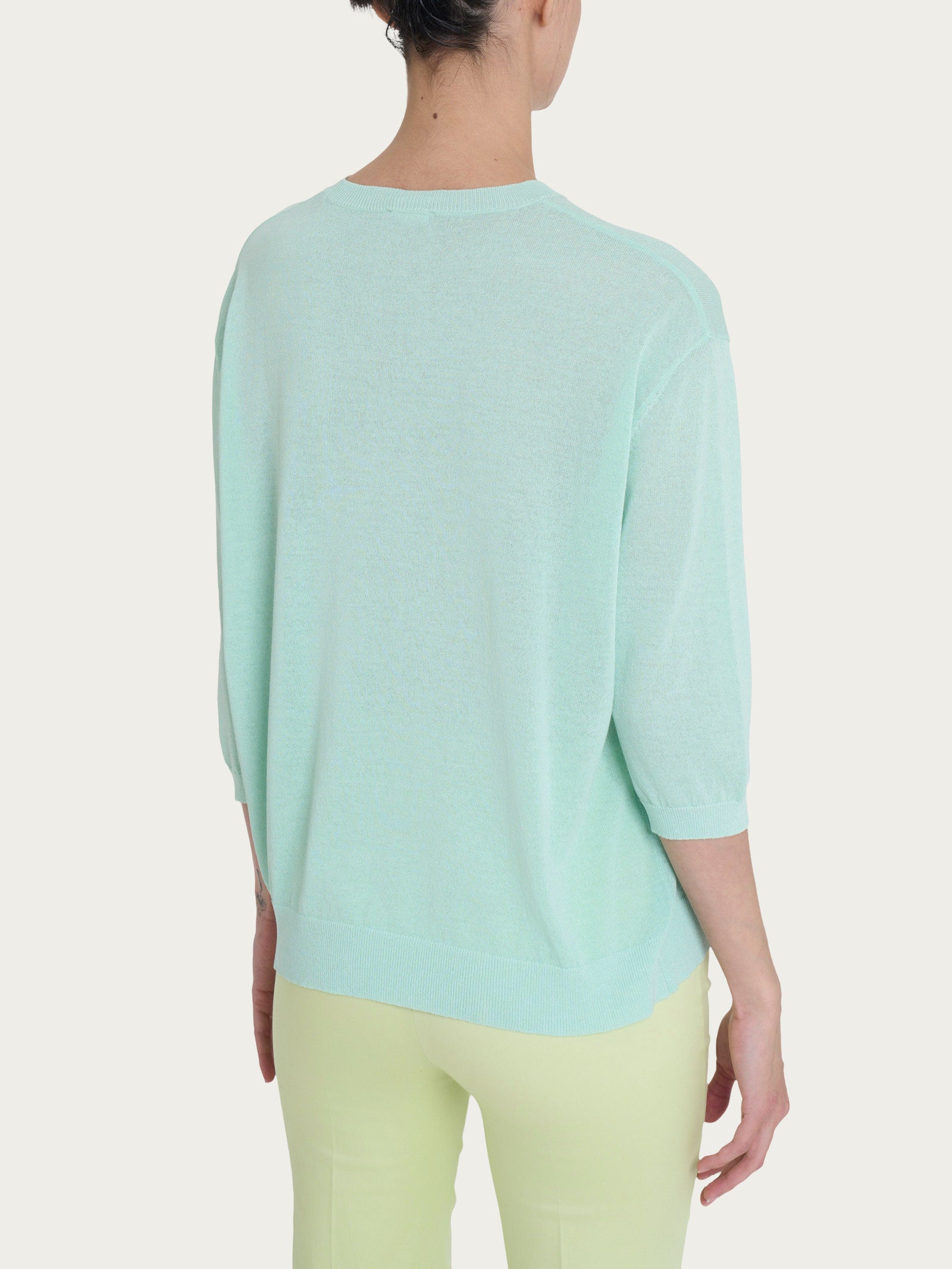 Ragno Maglia Girocollo Manica 3/4 Bird's Egg Green viscosa