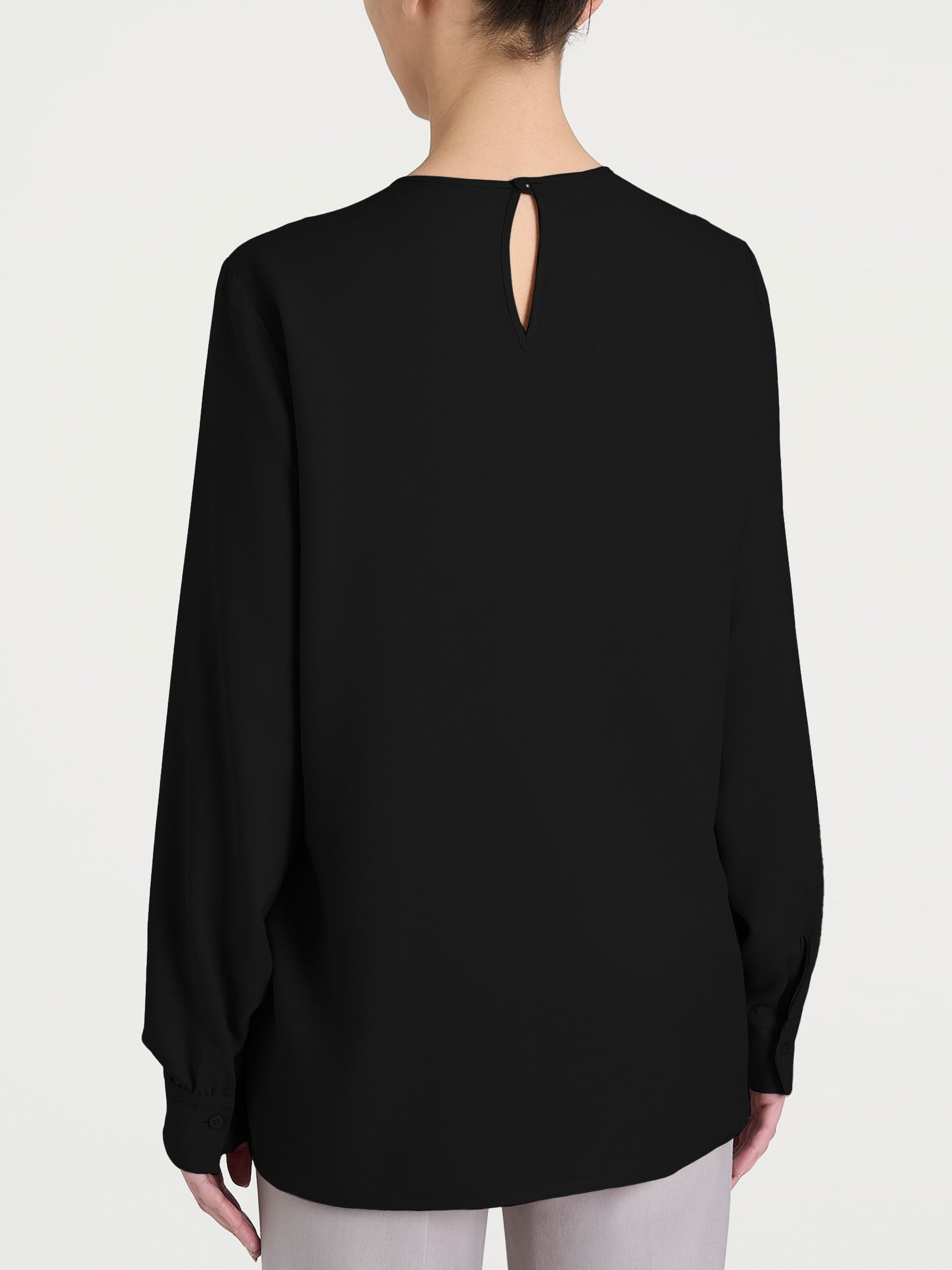Ragno Winter Ecoseta Blusa Girocollo Nera Kimono