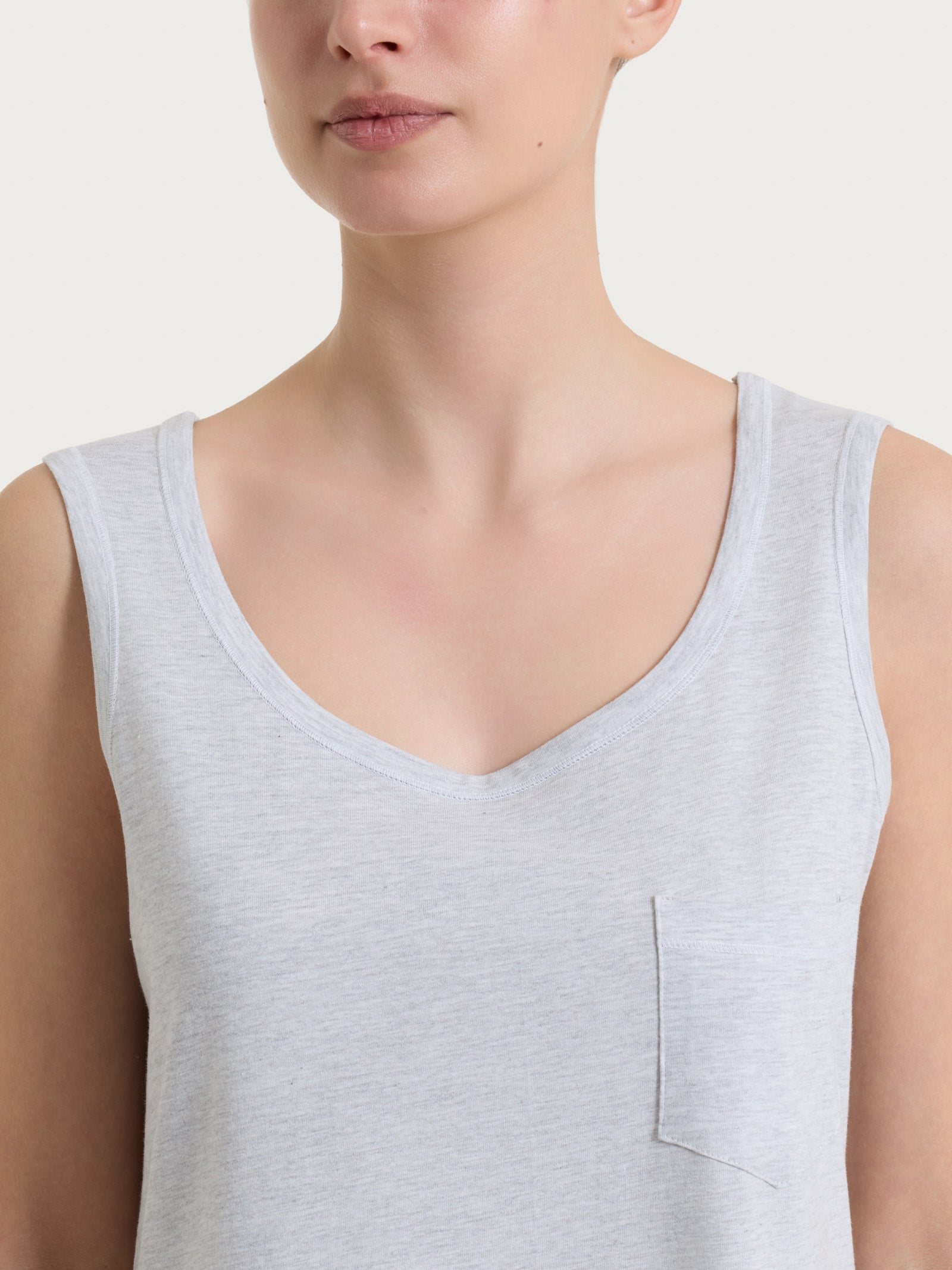 Ragno Jersey Cotone camicia notte smanicata ghiaia mel cotone