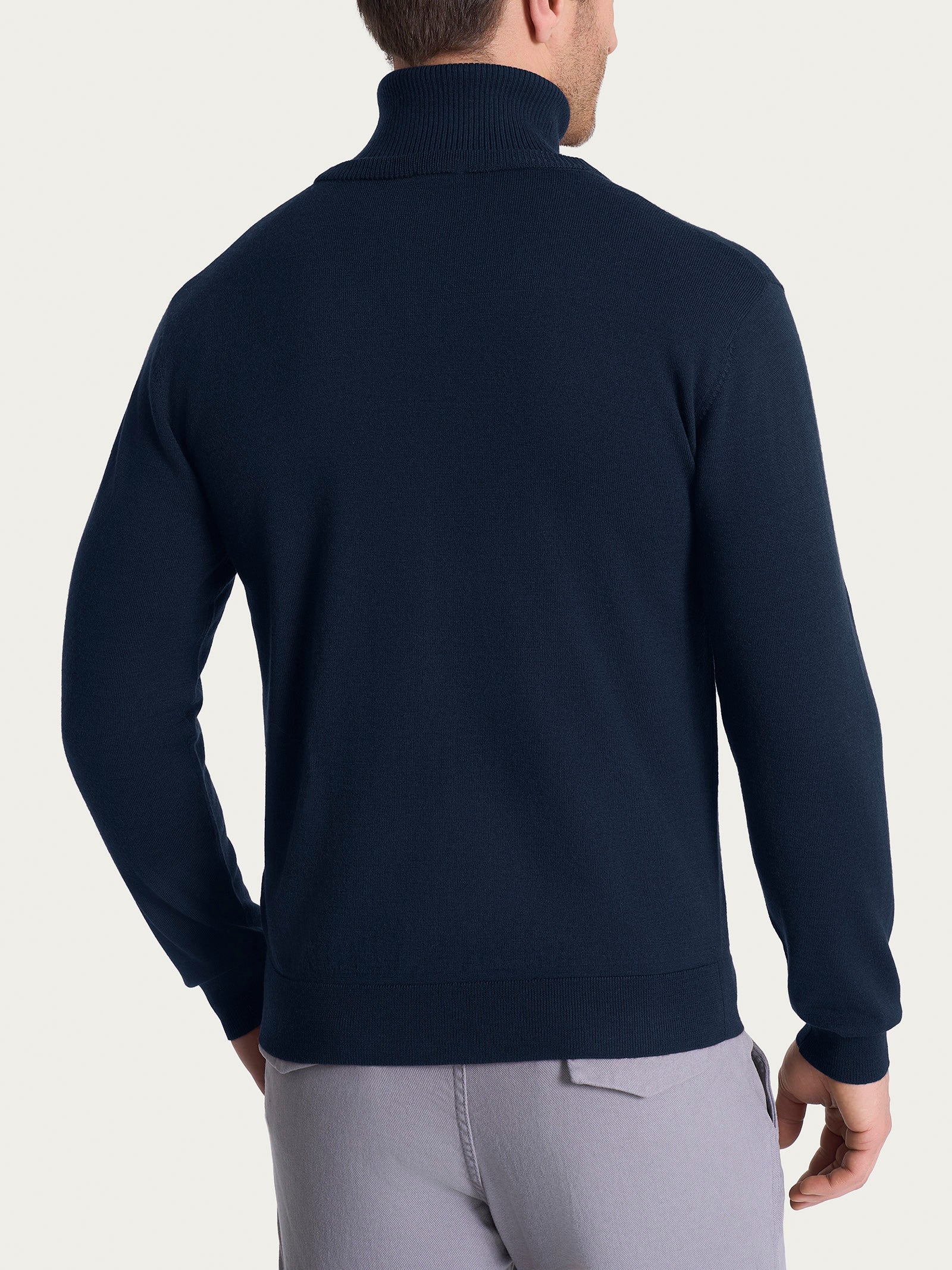 Ragno Merino Soft Cardigan Uomo Blu Pura Lana