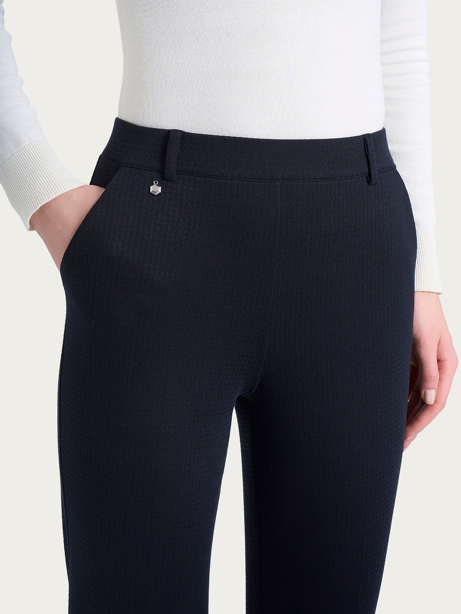 Ragno Compact pantalone dritto bleu micro check