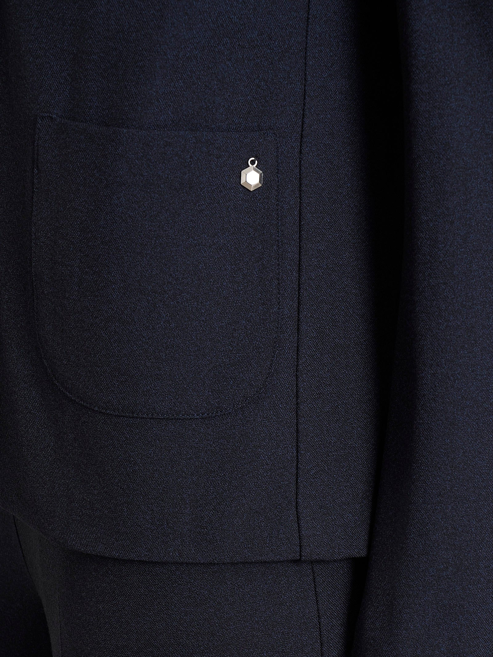 Ragno Flannel Twill Blazer Due Bottoni Bleu Melange