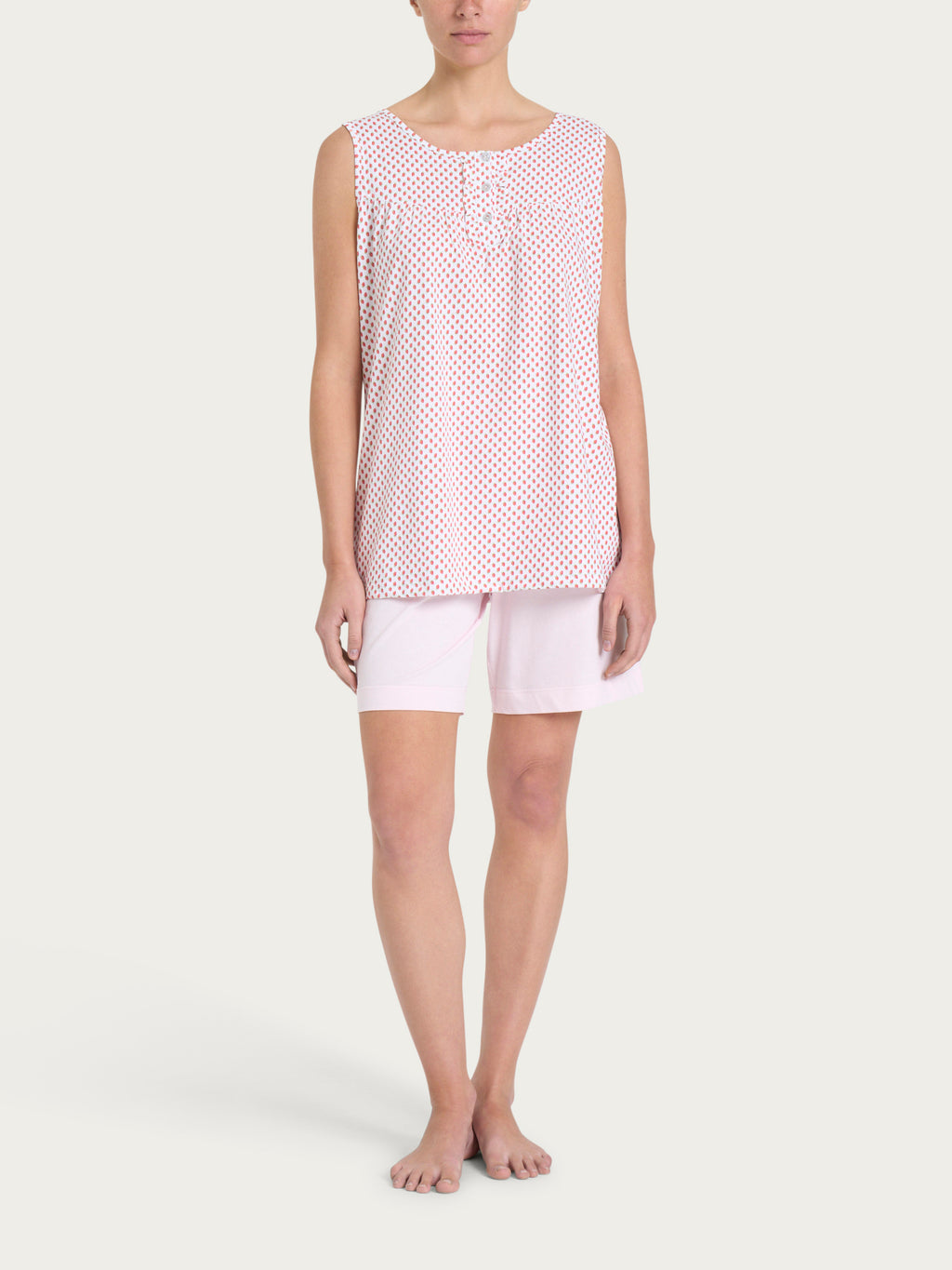 Ragno Cotton Jersey pigiama corto spalla larga white