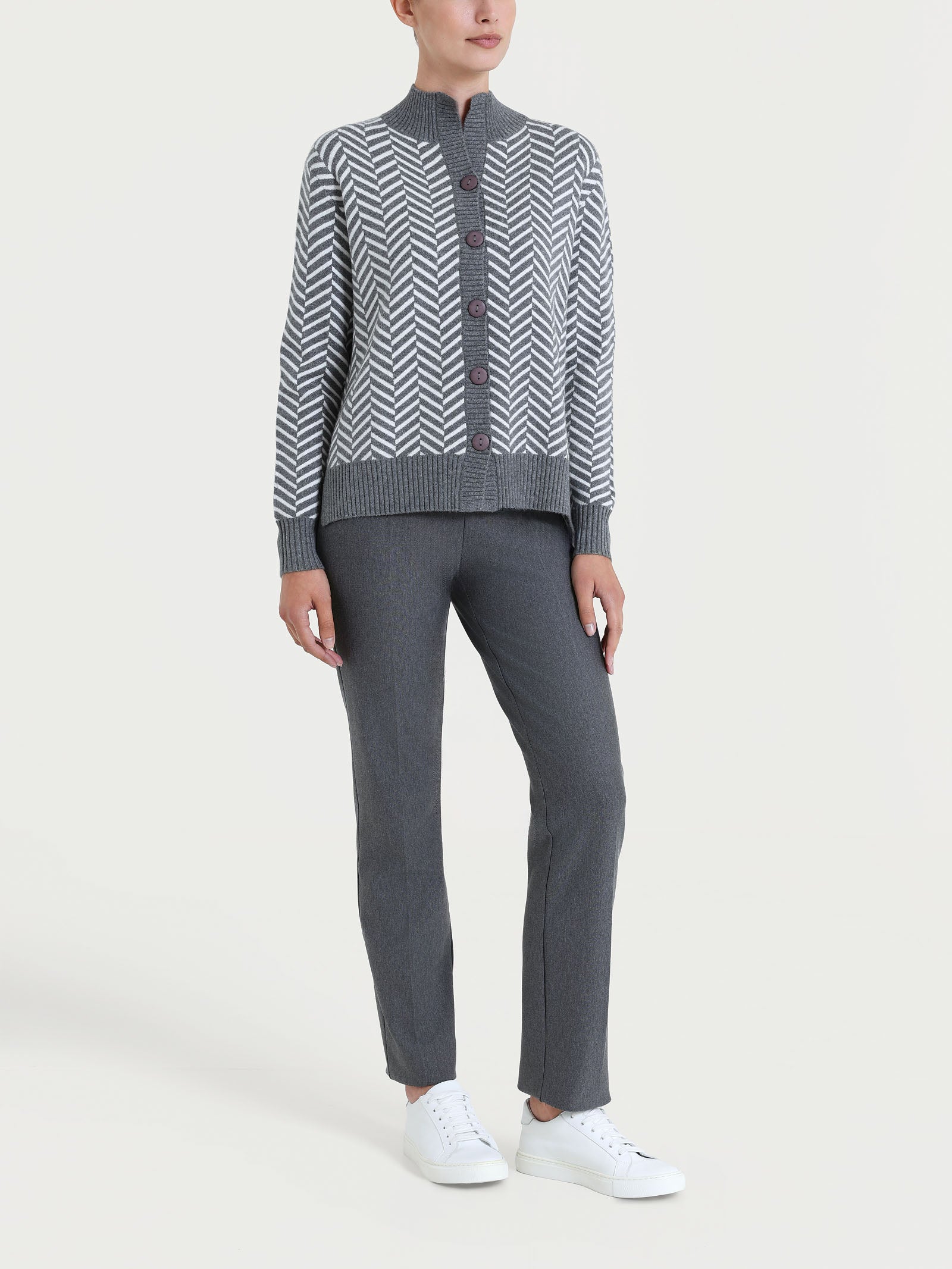 Ragno Super Soft cardigan corto Fant Ferro Mel spigato