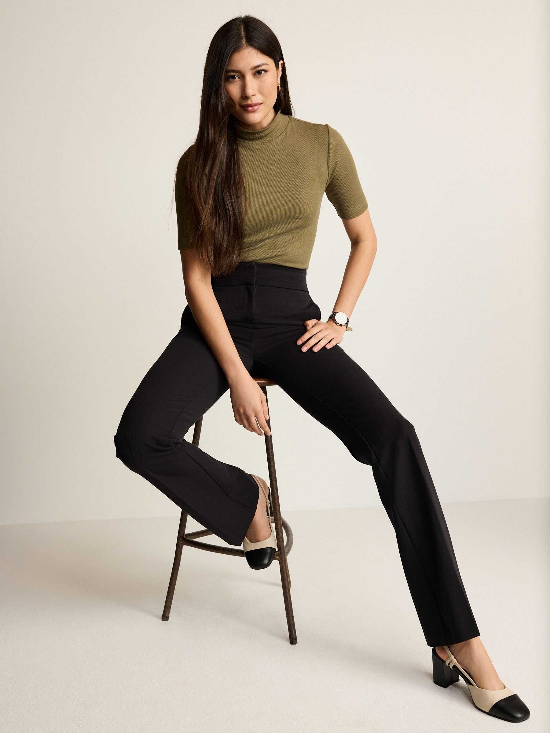 Next Pantaloni Sartoriali Bootcut Quadri Elasticizzati