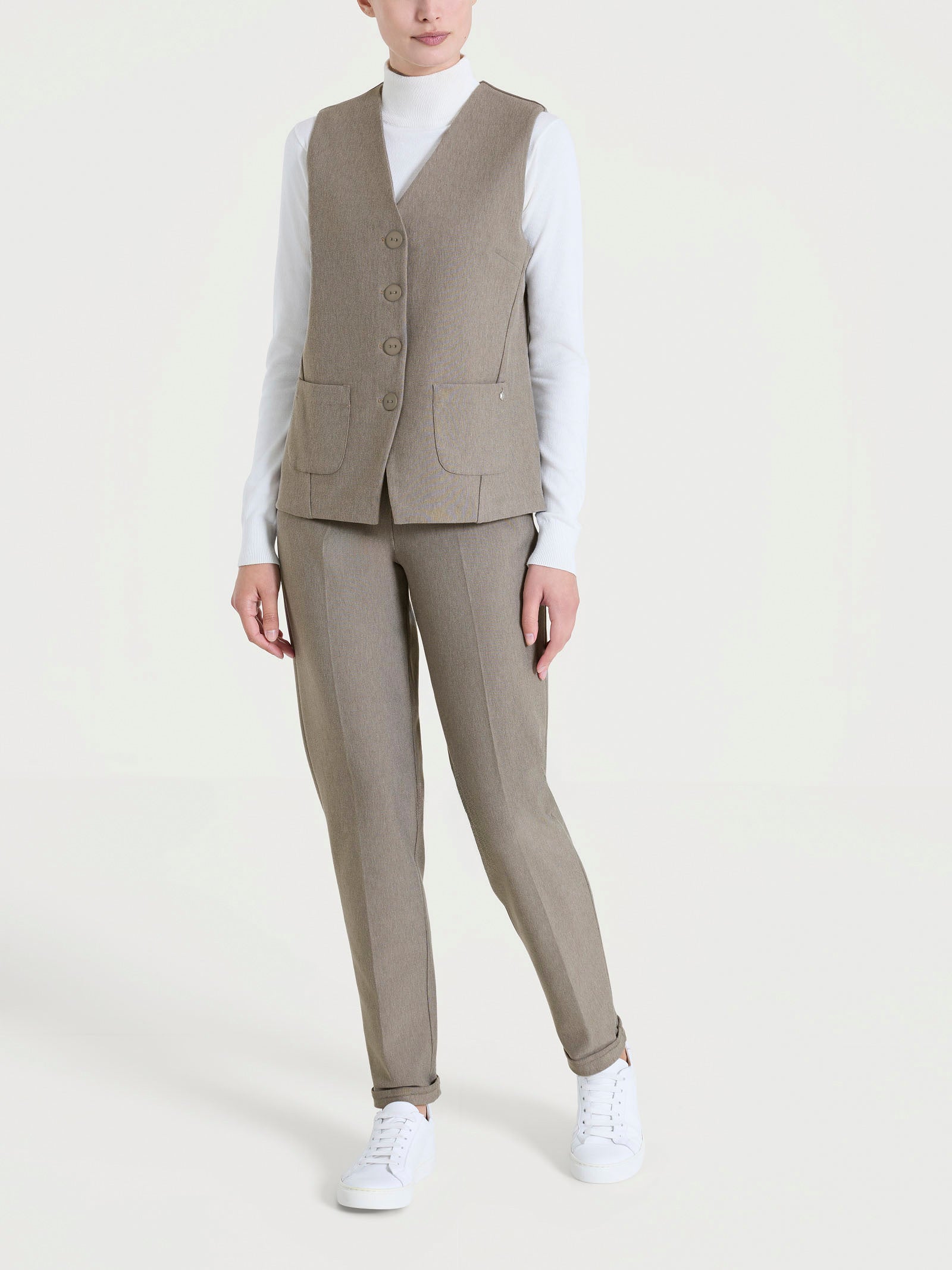Ragno Compact gilet quattro bottoni Glace Mel grigio