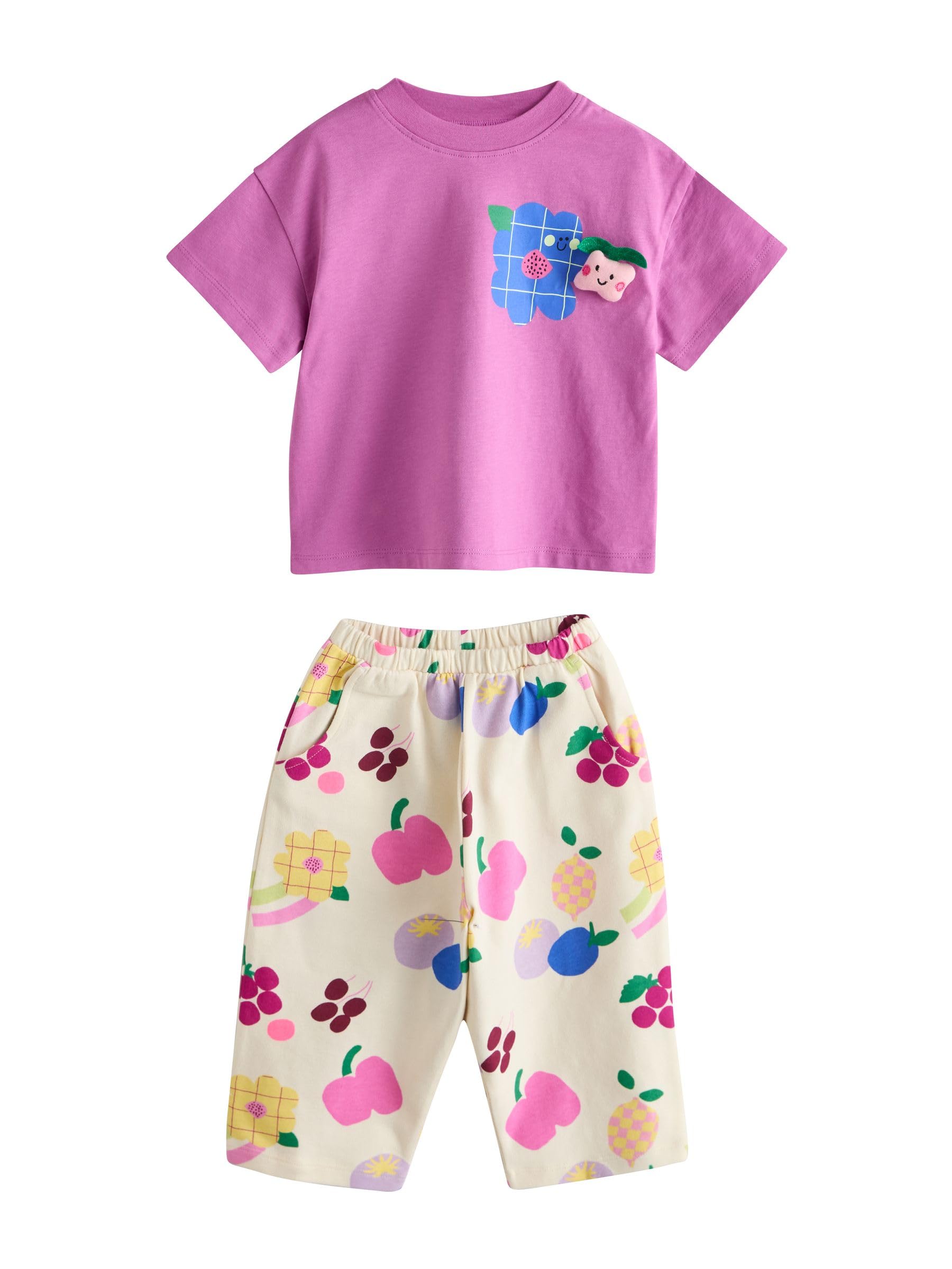 Geo Next Completo Bambina Top+Pantaloni 2 Pezzi Viola Verde
