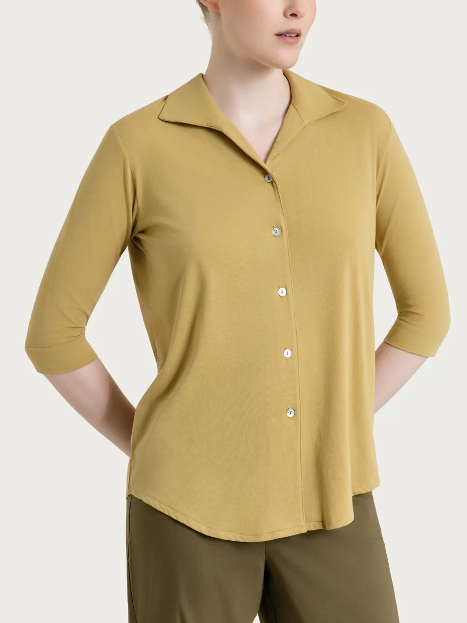 Ragno Ultralight Camicia 3/4 Khaki Cotone Regular