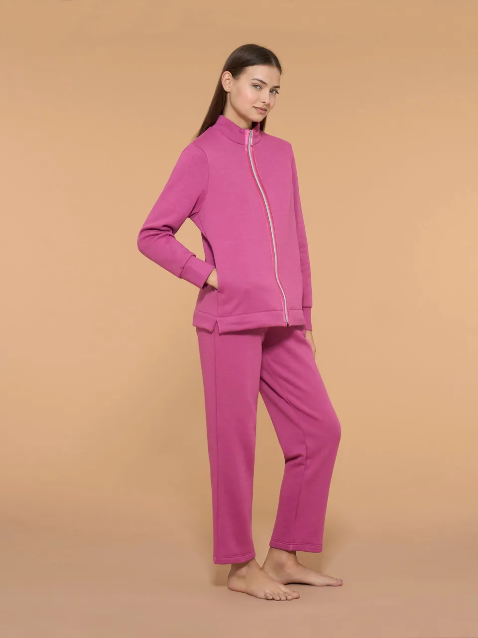 Ragno Comfort Tuta Felpata Collo Alto Red Violet Cotone
