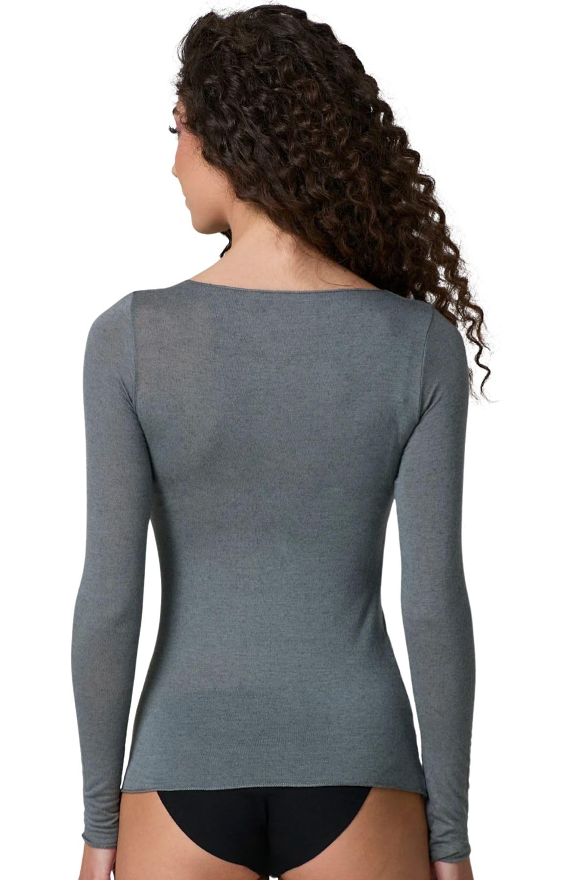 Lady C maglia donna modal cashmere grigia barca
