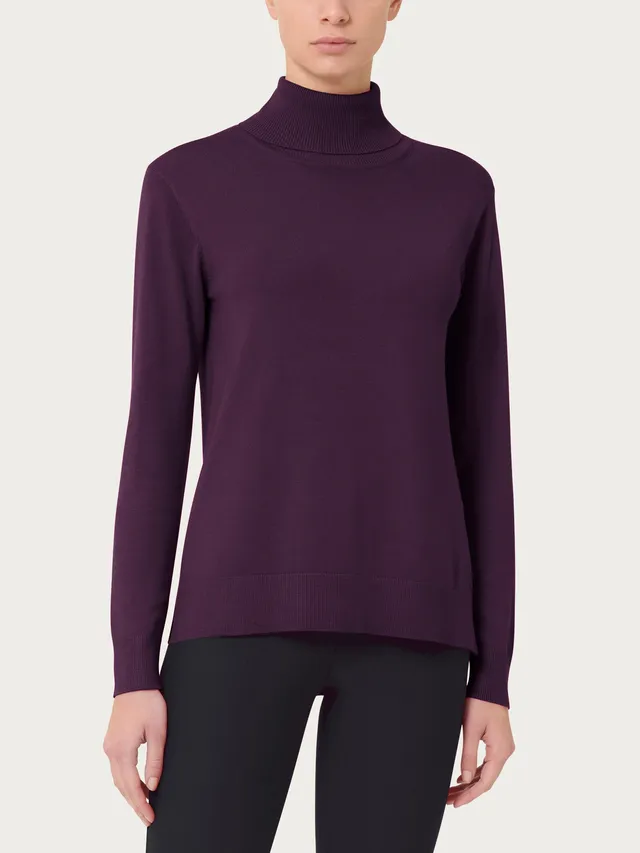 Ragno Four Seasons Dolcevita maglia collo alto viola Plum Perfect