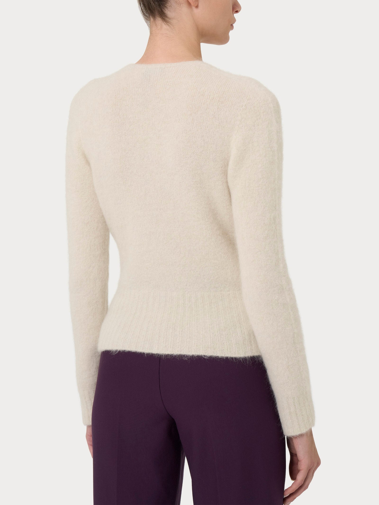 Ragno Maglia Incrocio Maglione Donna Avorio Misto Alpaca