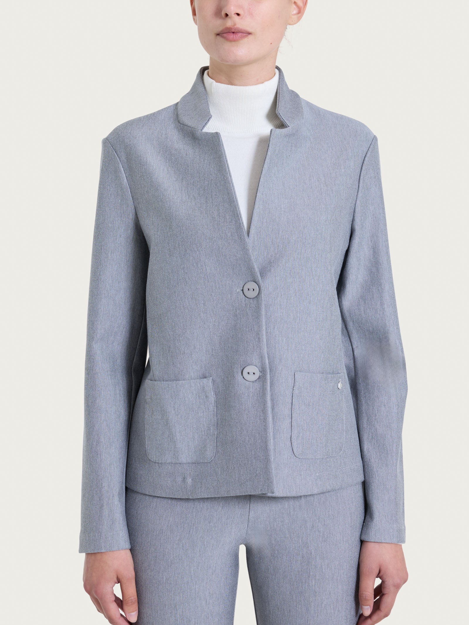 Ragno Compact blazer corto donna Grigio Mel. elasticizzato