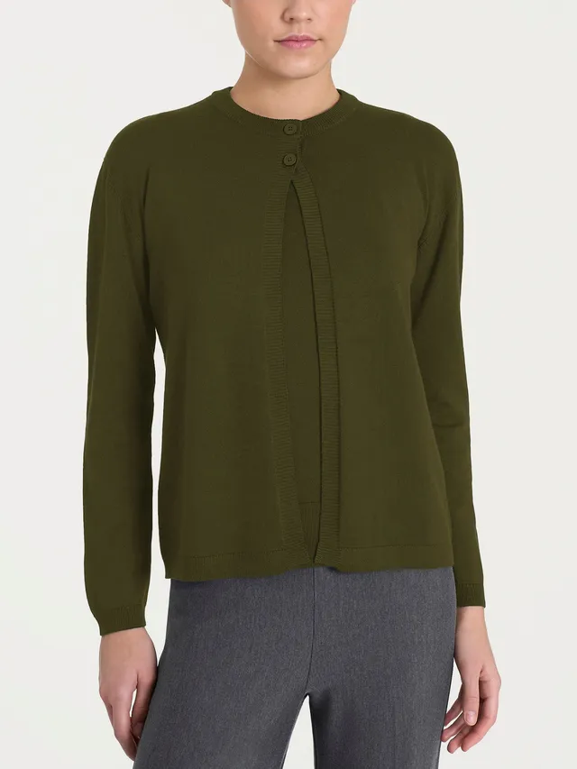 Ragno Four Seasons Cardigan Corto Dark Olive 2 bottoni