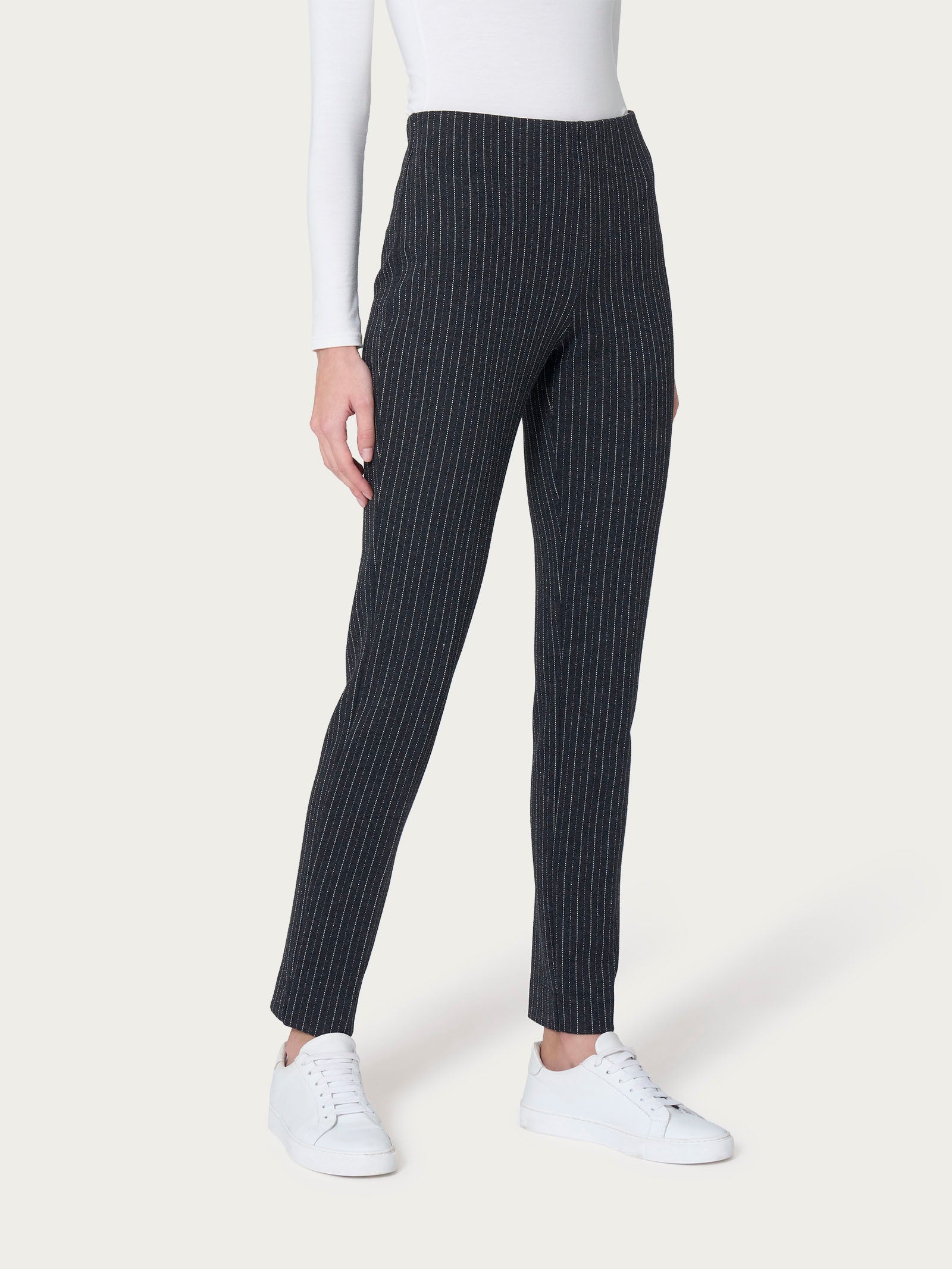 Ragno Eco Jacquard Pantalone The Cigarette Gessato Fant.Oscuro Mel
