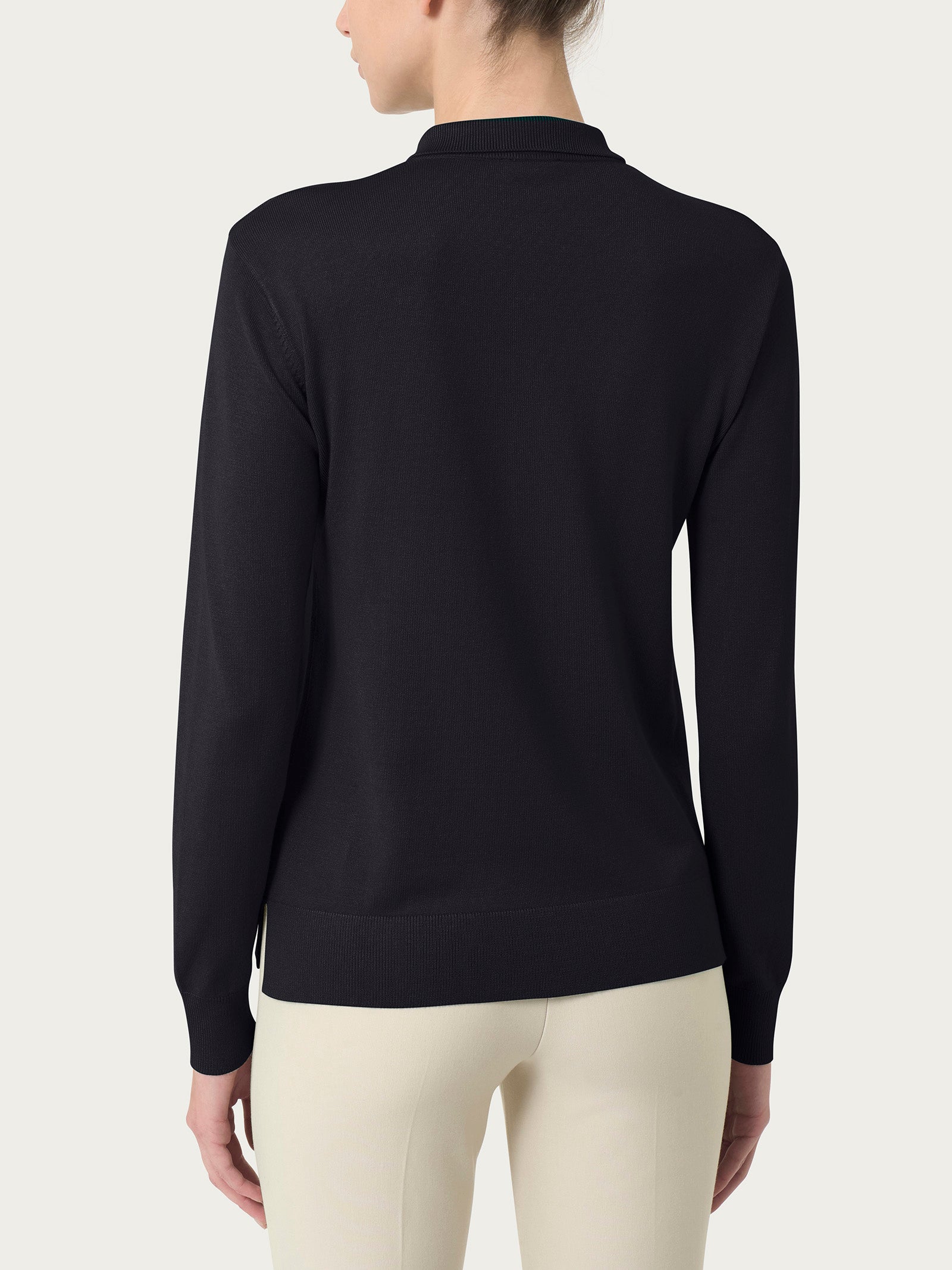 Ragno Four Seasons Polo manica lunga maglia nera Nero