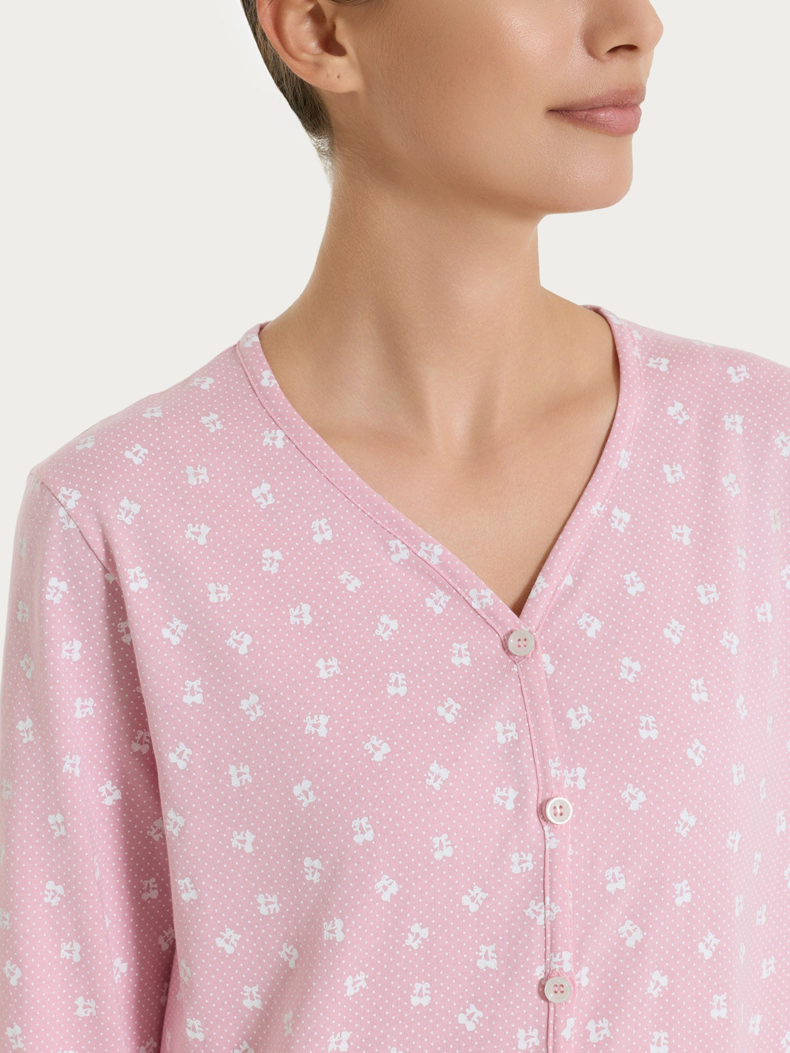 Ragno Sweet Emotion Pigiama Aperto Cotone Cameo Pink