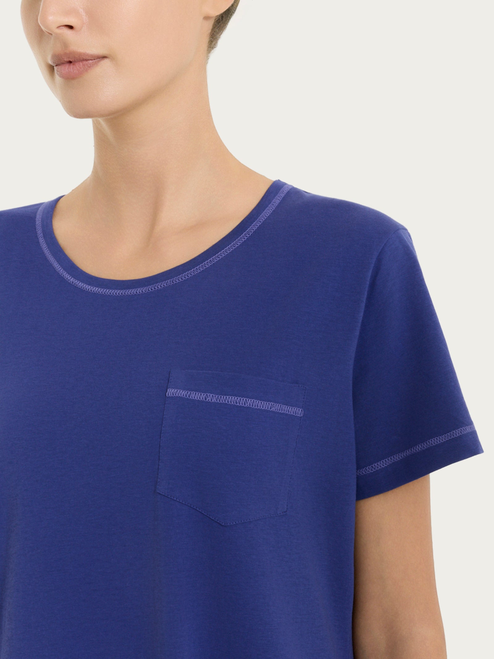 Ragno Jersey Camicia da notte Navy Blue jersey cotone