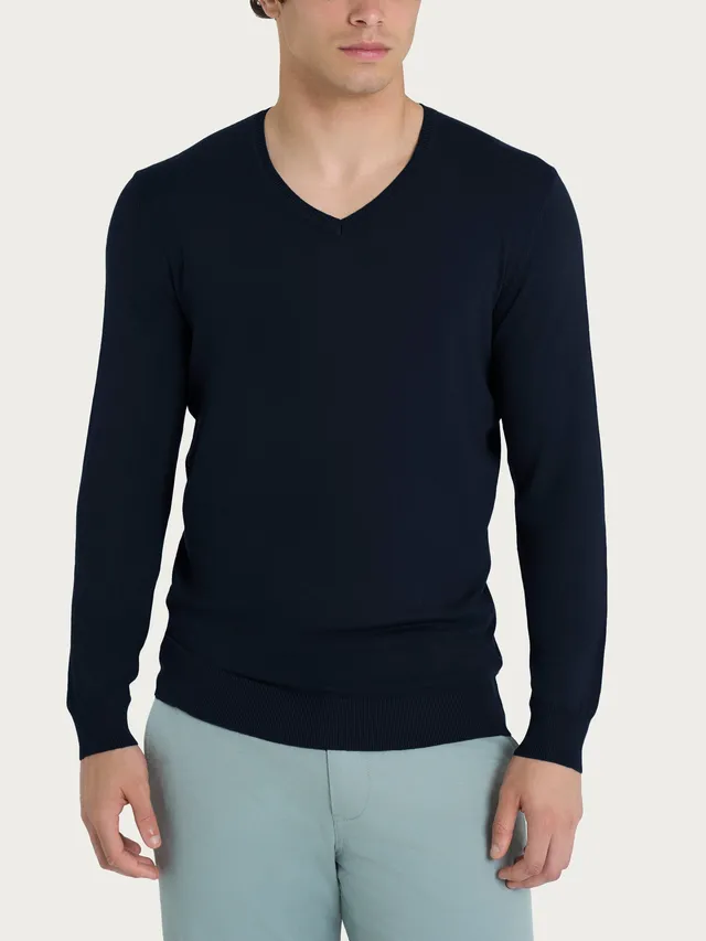 Ragno Four Seasons pull scollo V uomo blu outer space