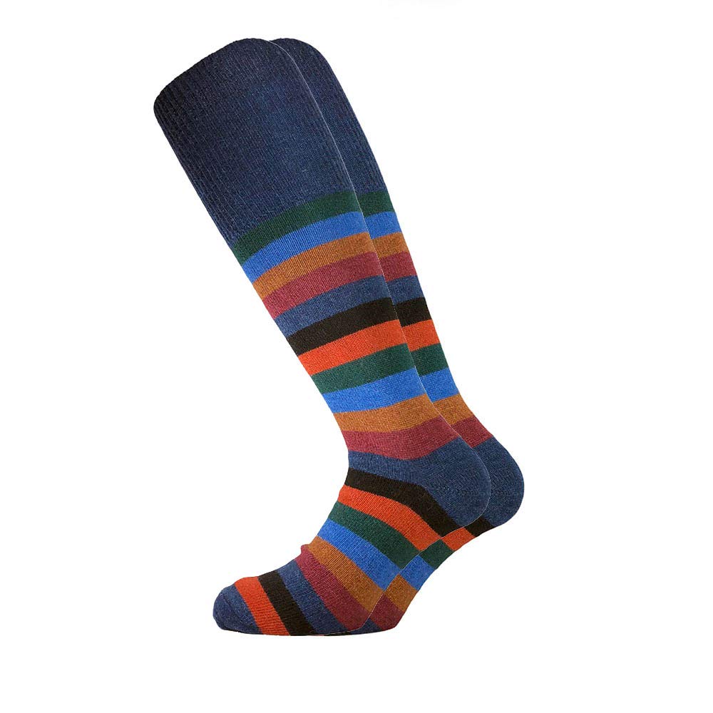 Lady C Punto Rigacash3 calze uomo lunghe lana cashmere