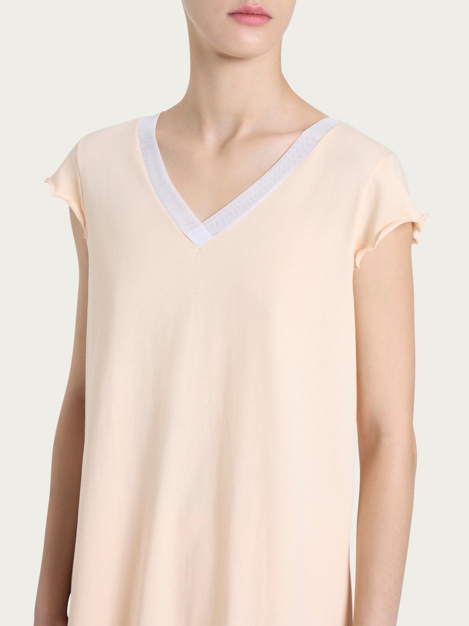Ragno Pigiama Corto Jersey Cotone Scollo V Pale Peach
