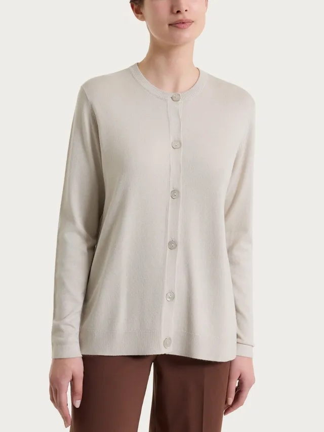 Ragno Four Seasons Cardigan bottoni Summertime Champignon
