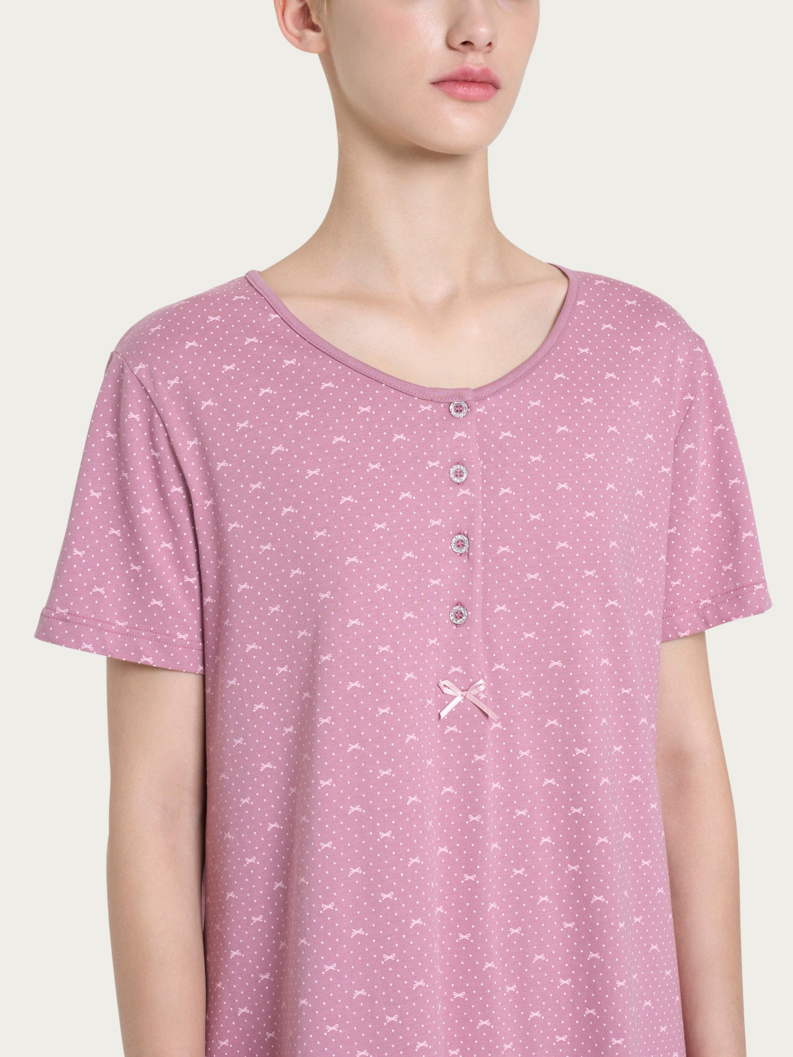 Ragno Jersey Cotone Camicia notte serafino Dusky Orchid