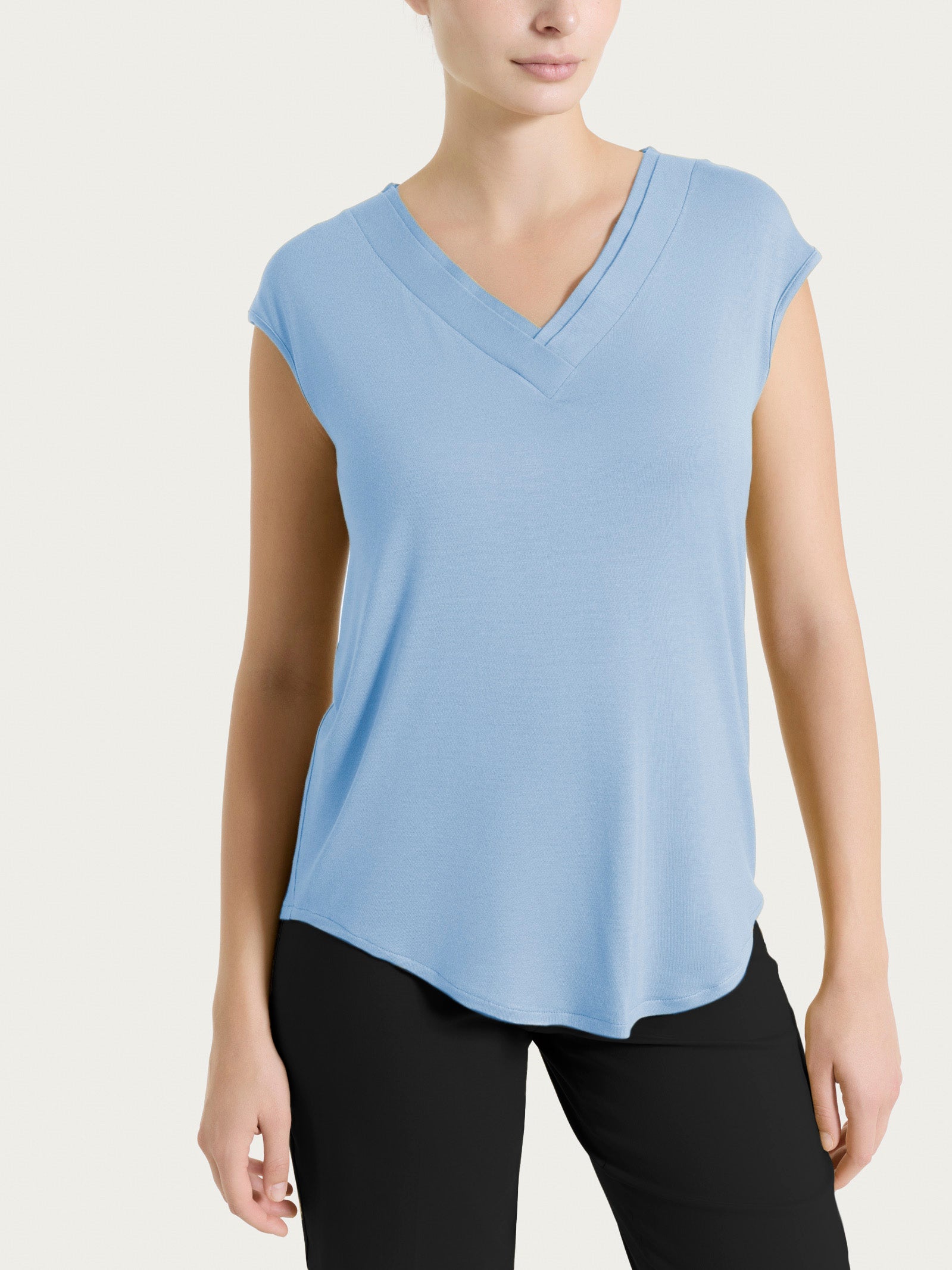 Ragno Viscosa Summer V incrociato maglietta Dusty Blue