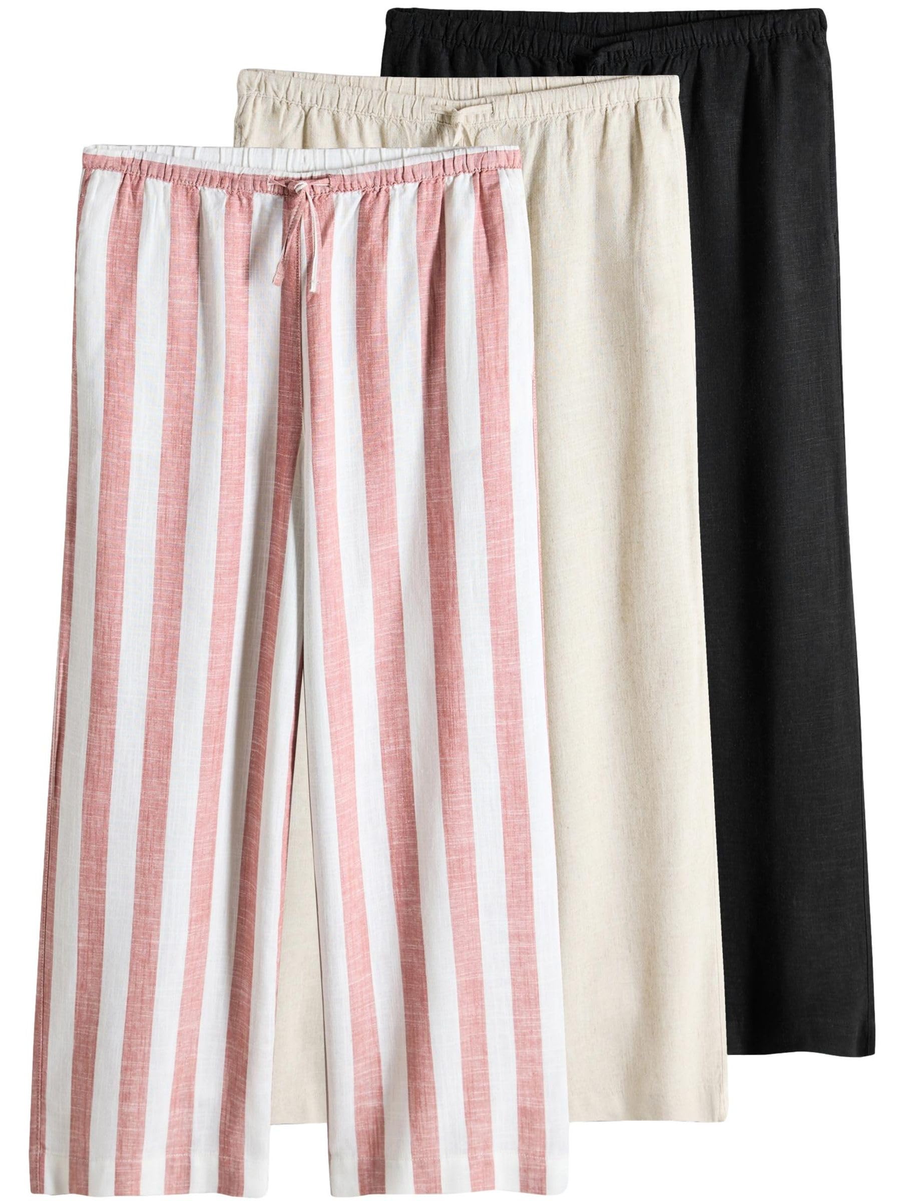 Geo Next The Set pantaloni donna gamba larga lino 3 pezzi