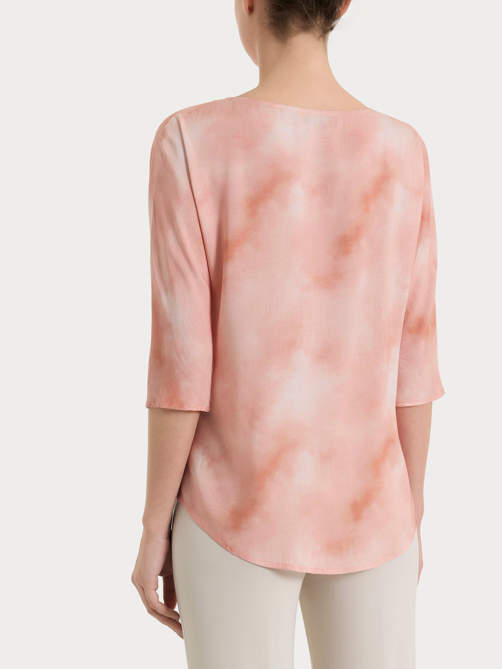 Ragno EcoSeta Blusa Kimono Viscosa Fantasia Rosa