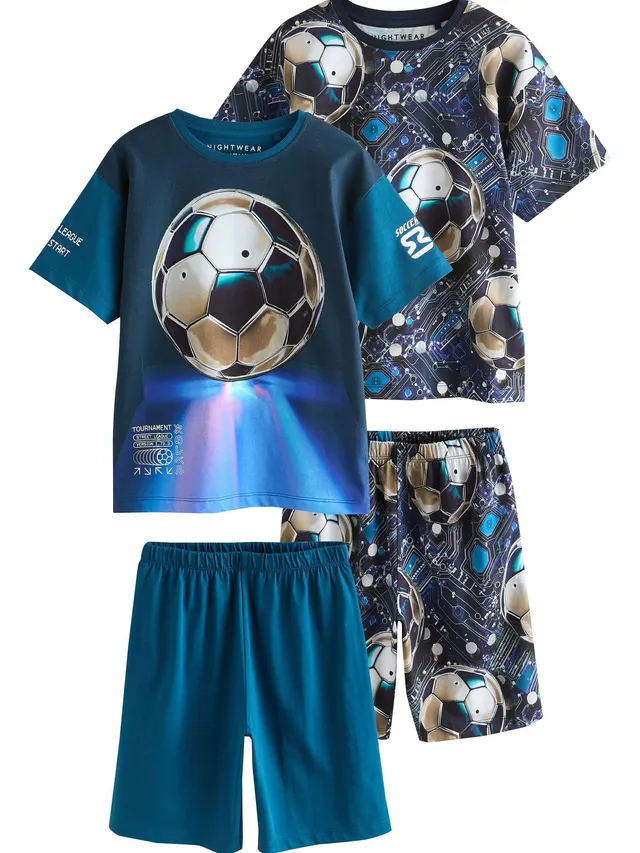 Next bambino 2 pigiami corti cotone 146 calcio
