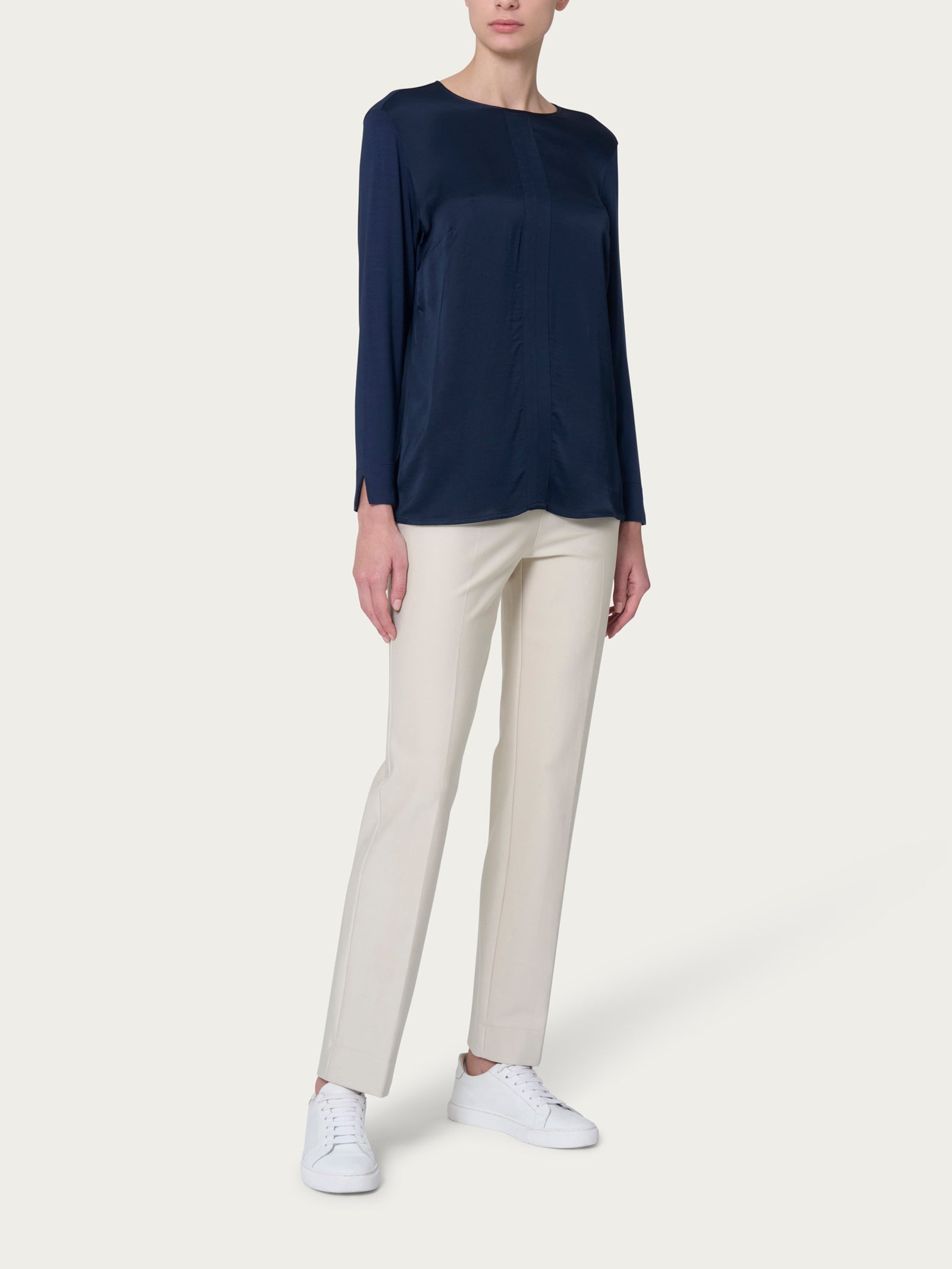 Ragno Viscosa blusa girocollo orchid petal manica lunga