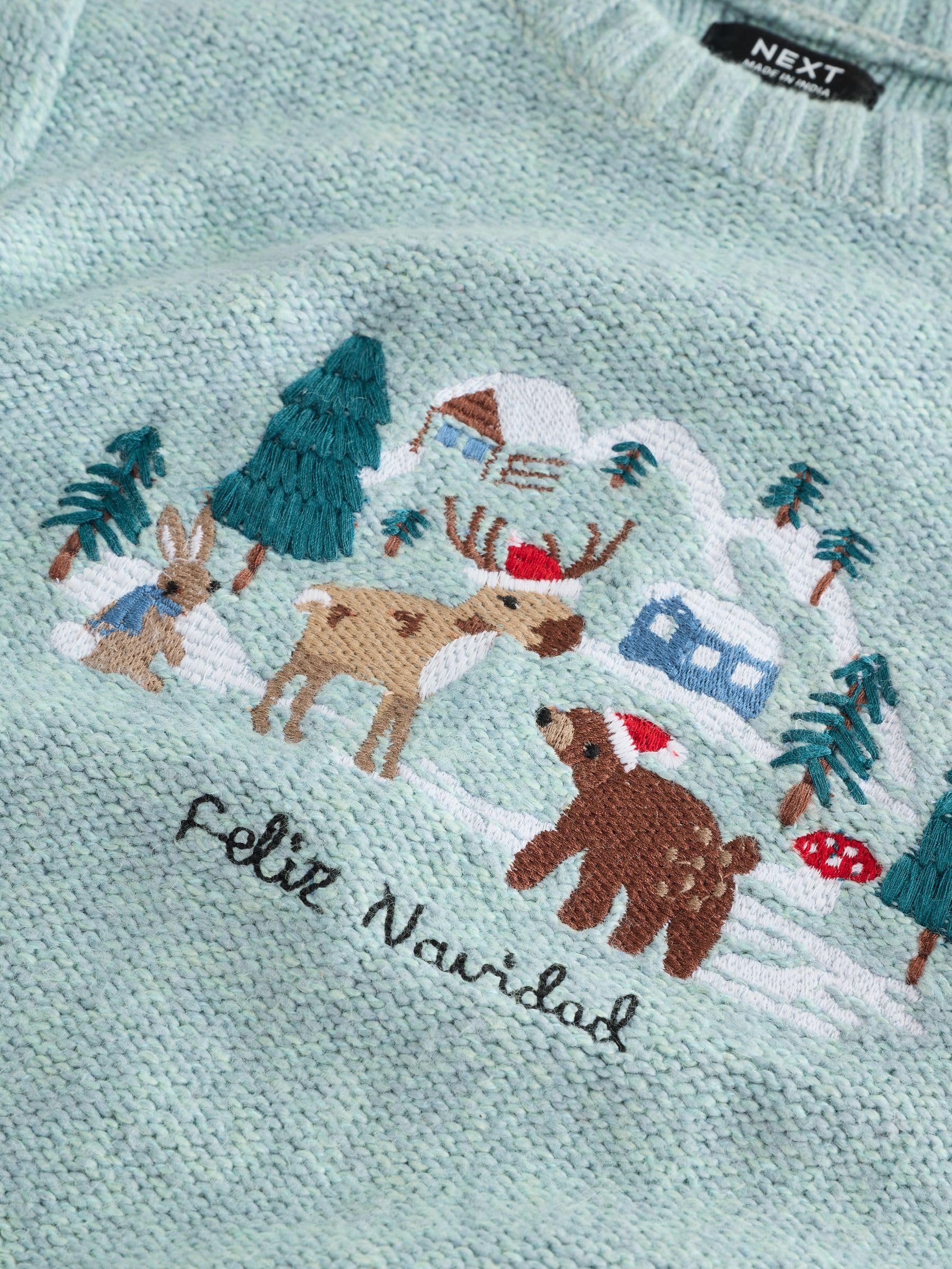 Next Maglia Natale Bambino Lavorata a Maglia Mineral Blue