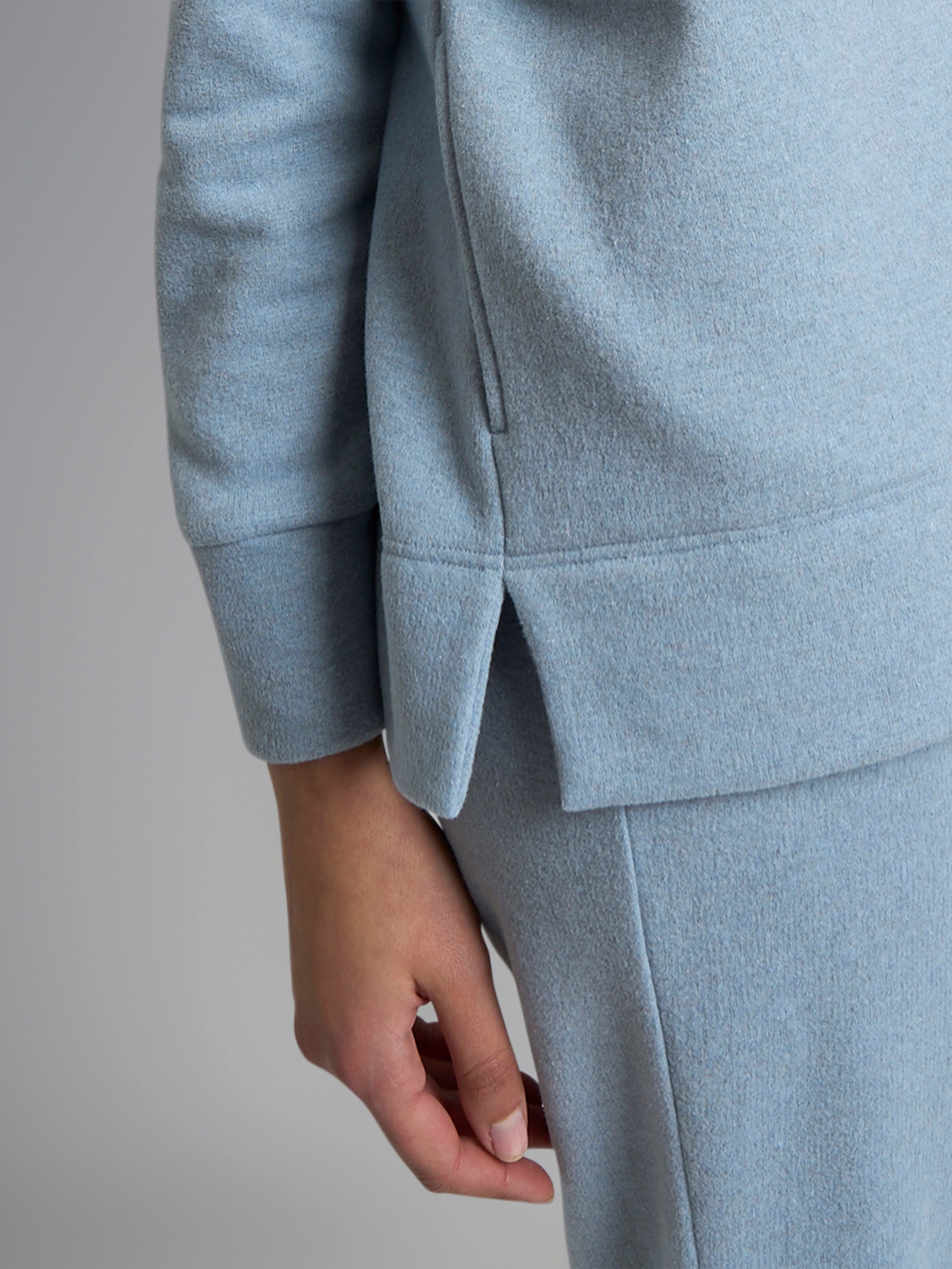 Ragno Notte Pigiama Zip Cotone Pile Grigio Nebbia
