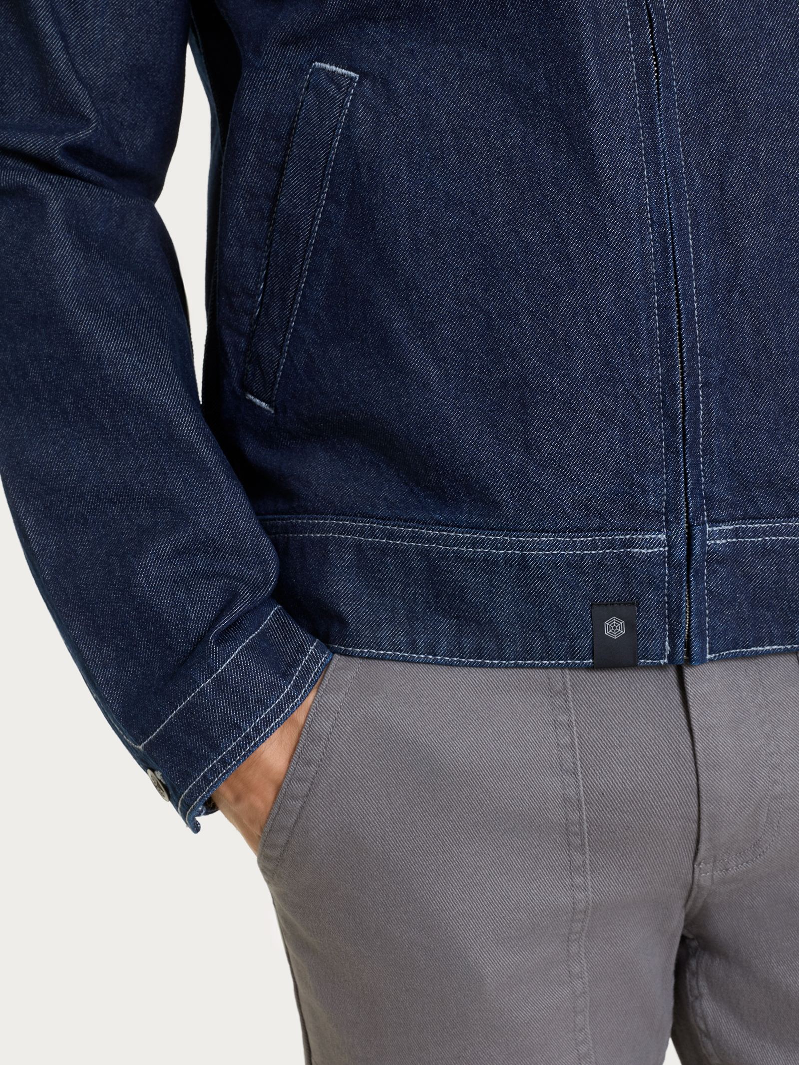 Ragno Super Denim giacca zip Dark Navy cotone