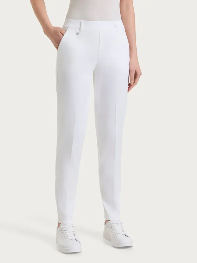 Ragno Satin Power pantalone chino slim con tasche Bianco cotone