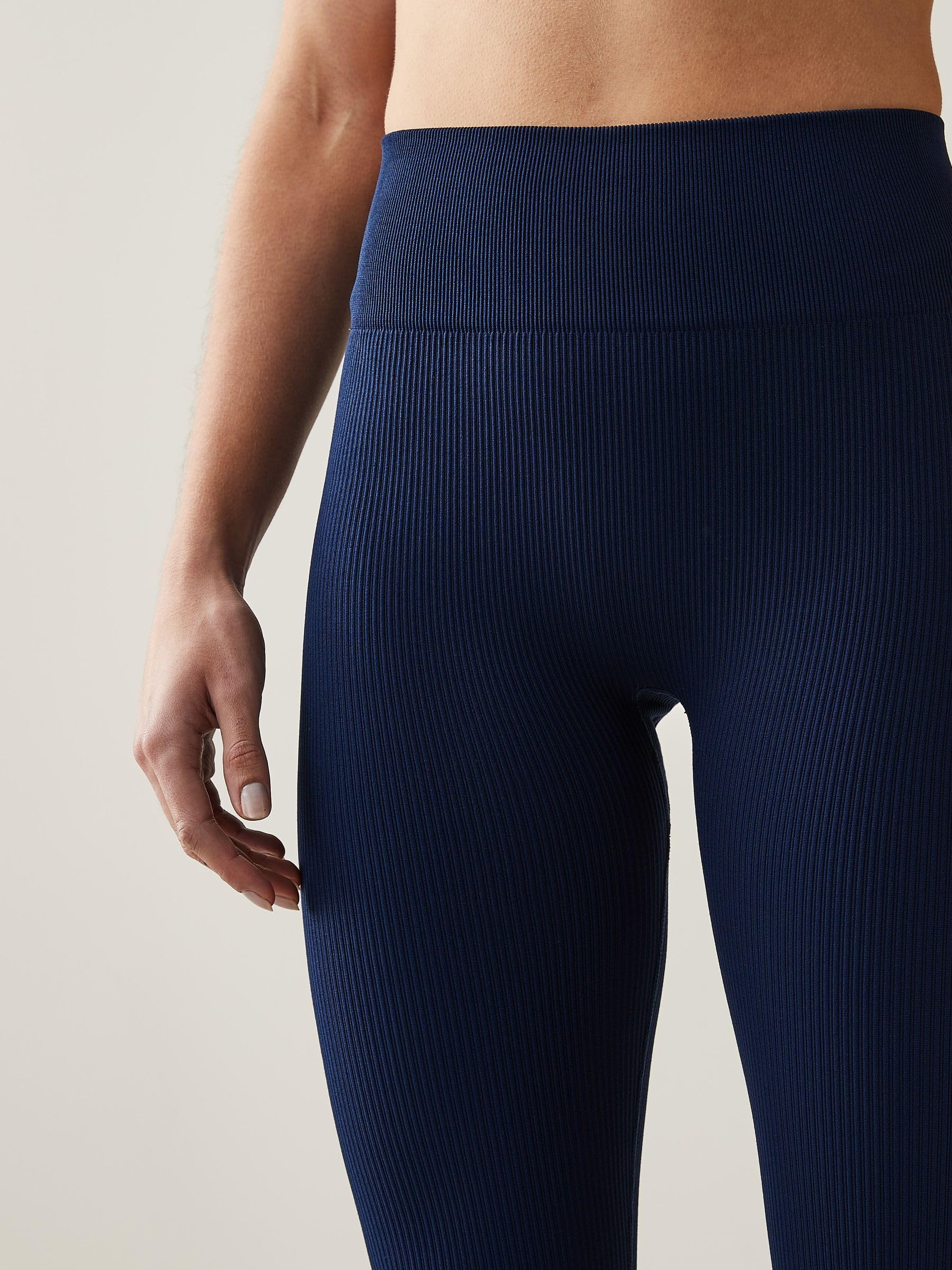 Next leggings donna coste vita alta blu senza cuciture