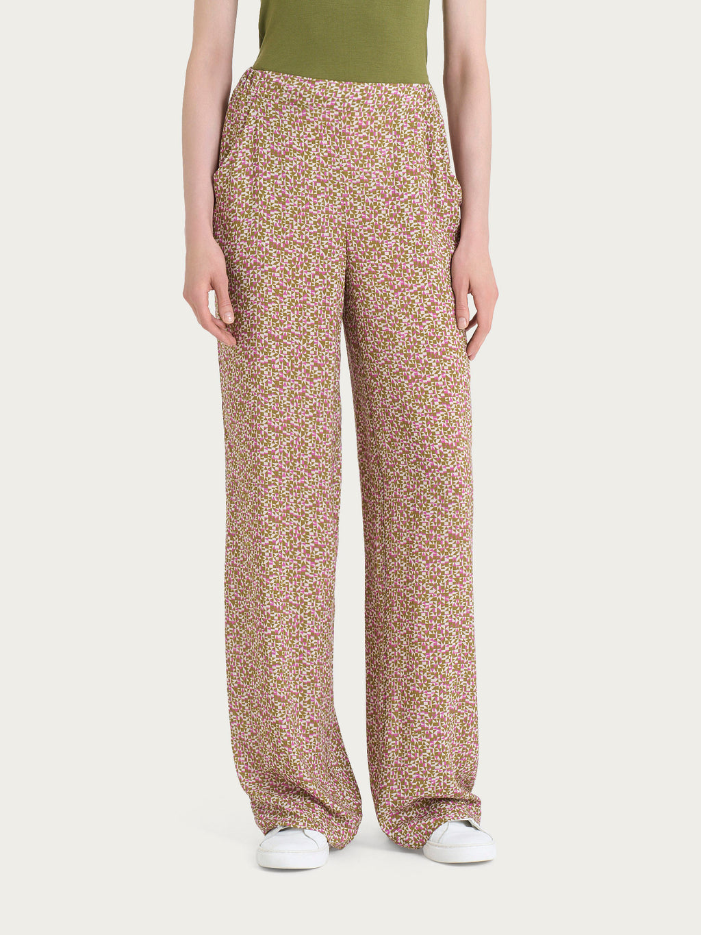 Ragno Ecoseta pantaloni larghi fantasia viscosa