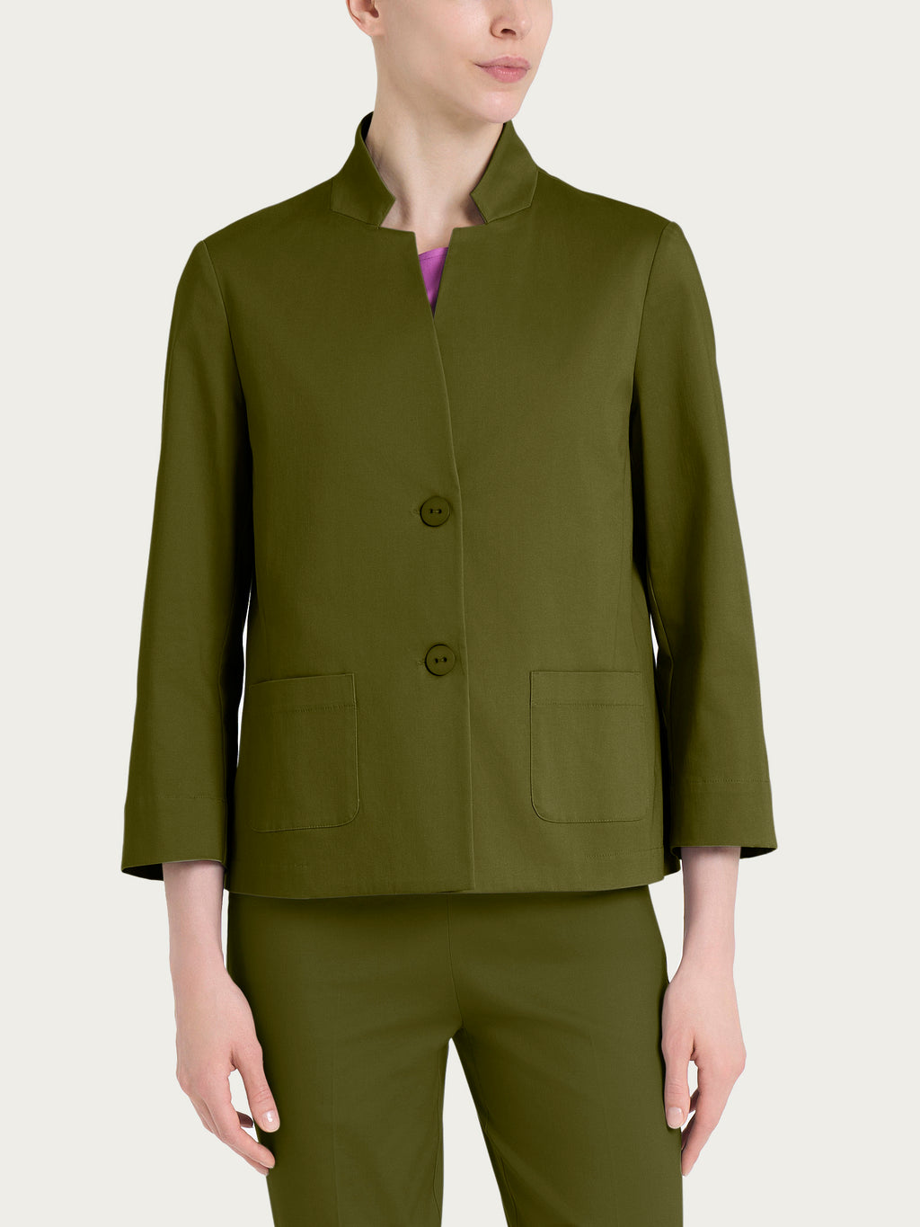Ragno Satin Power Short Blazer Giacca verde Sphagnum elegante