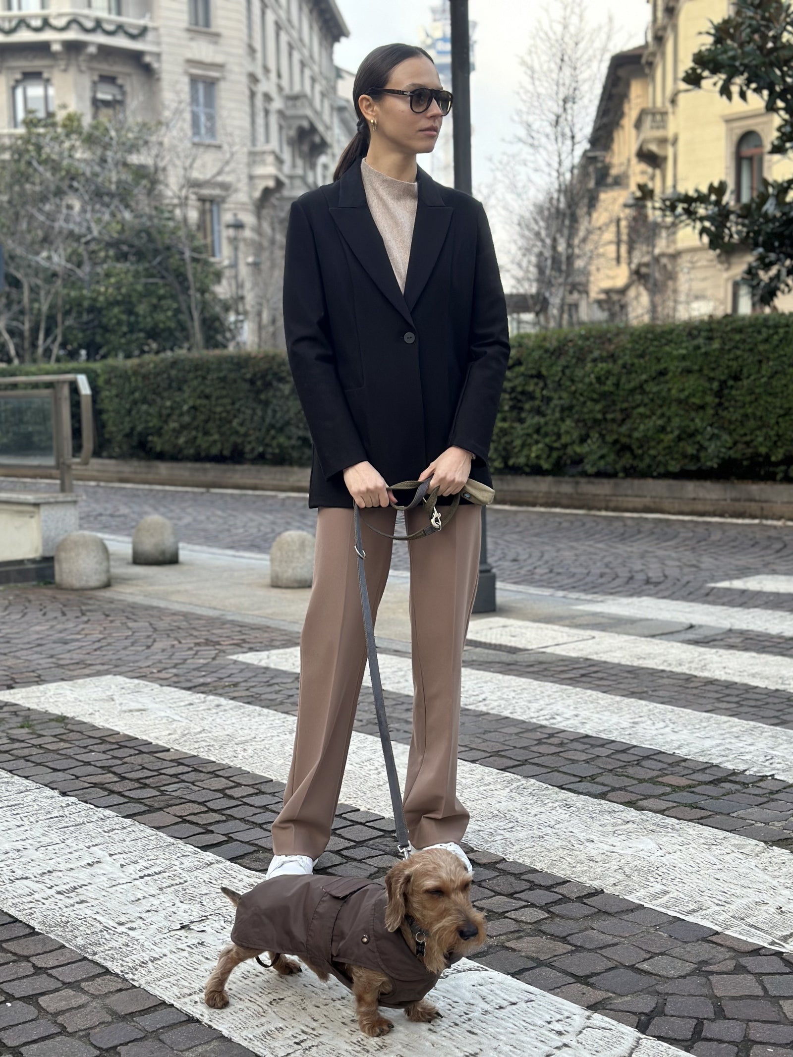 Ragno Compact Blazer Over Nero Rever a Lancia