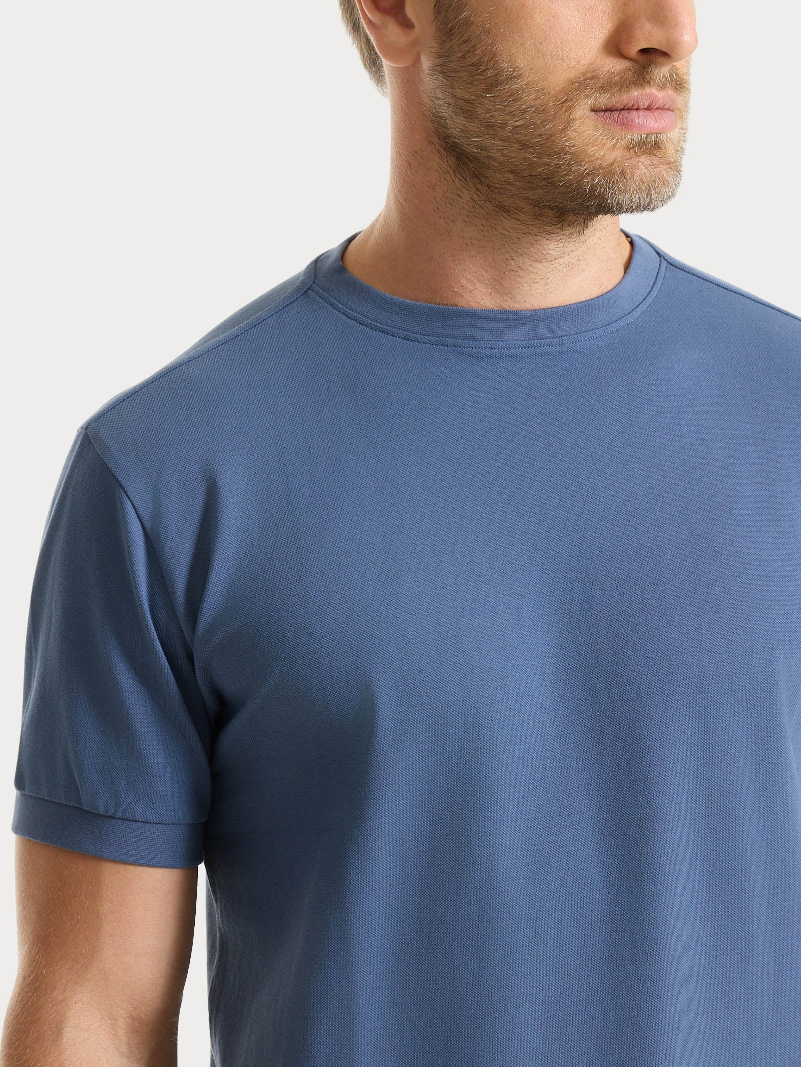 Ragno Eco Cotton maglietta uomo Vintage Indigo piquet