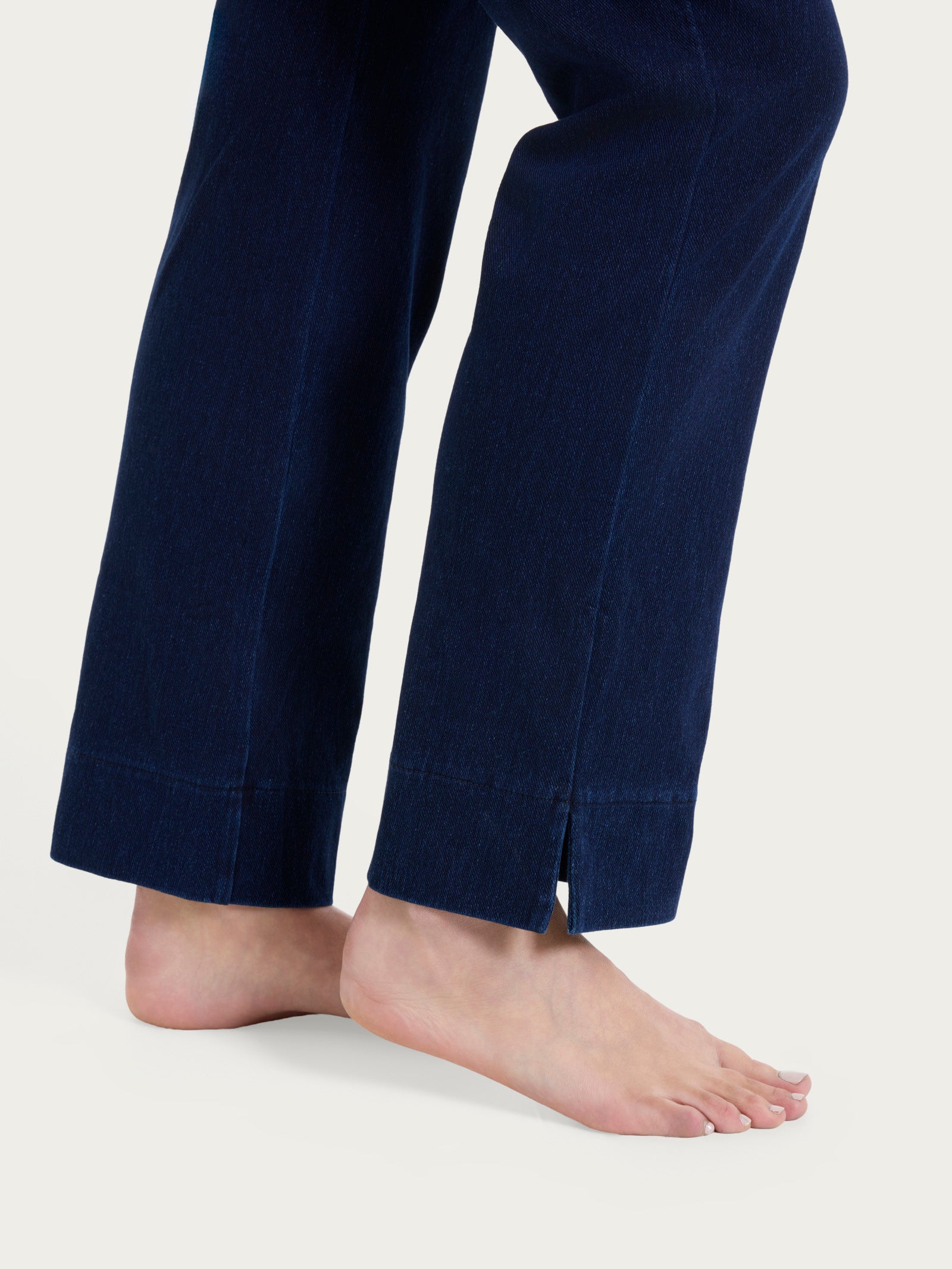 Ragno beYOUtiful Leggings gamba dritta maglia denim blu