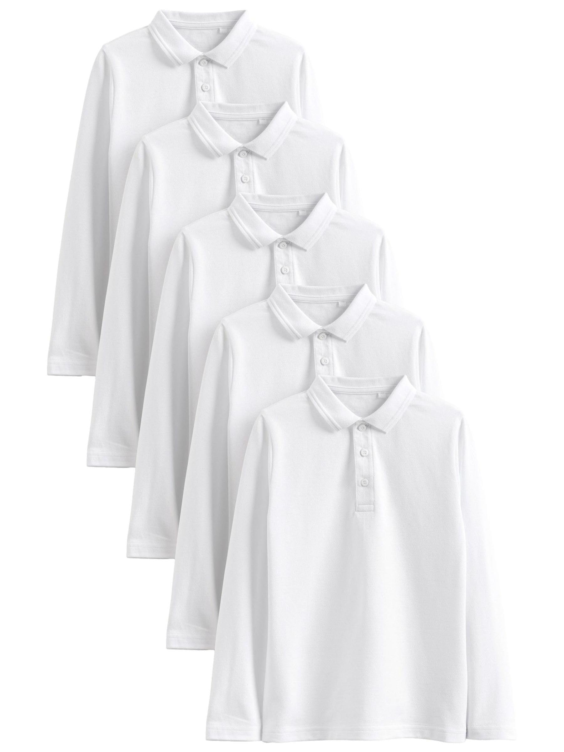 Next Polo Scuola Manica Lunga Bambino 5 Pezzi 98 Cotone