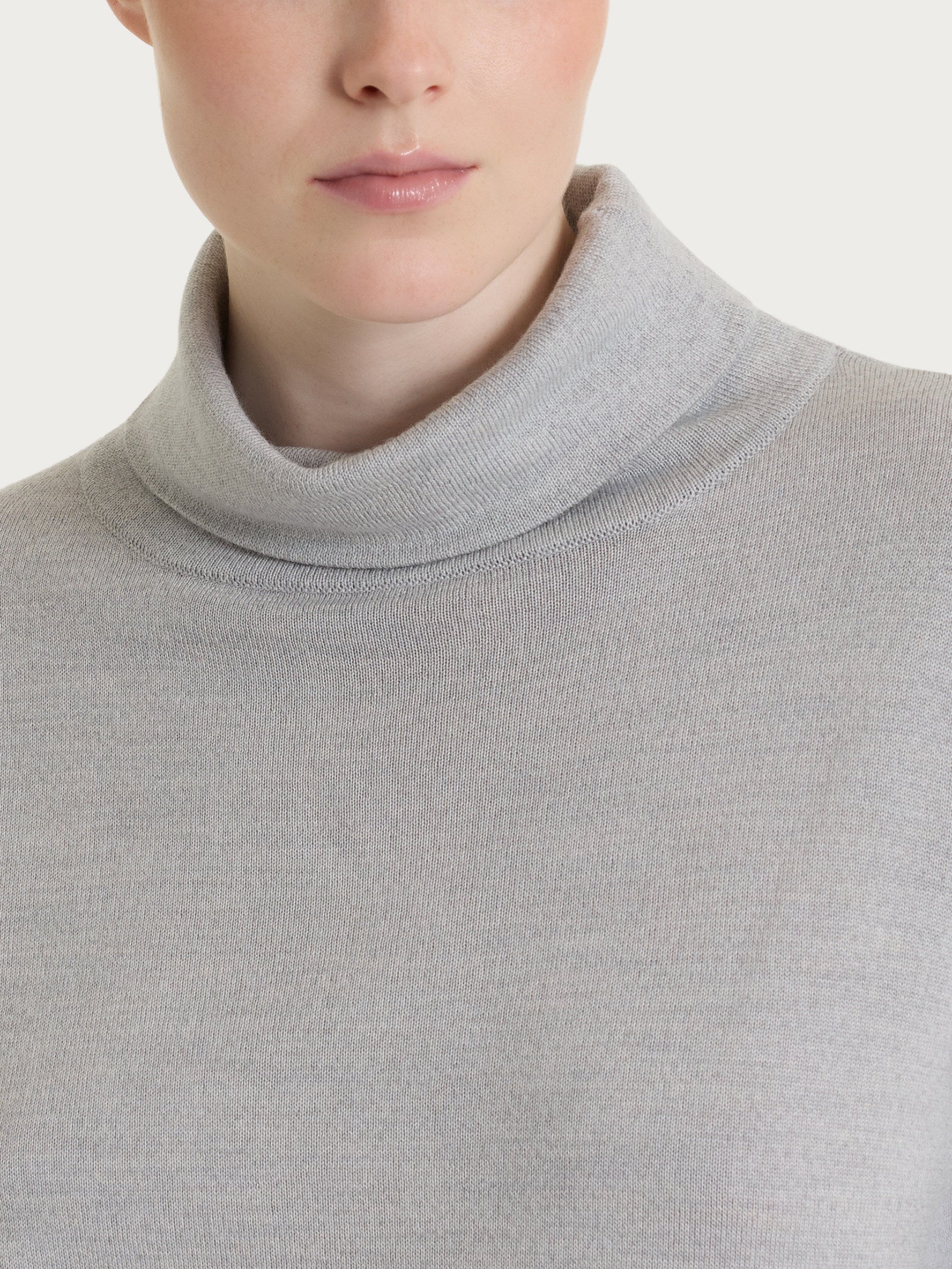 Ragno Merino Soft Maglia con Collo a Ciambella Grey Mel. lana vera