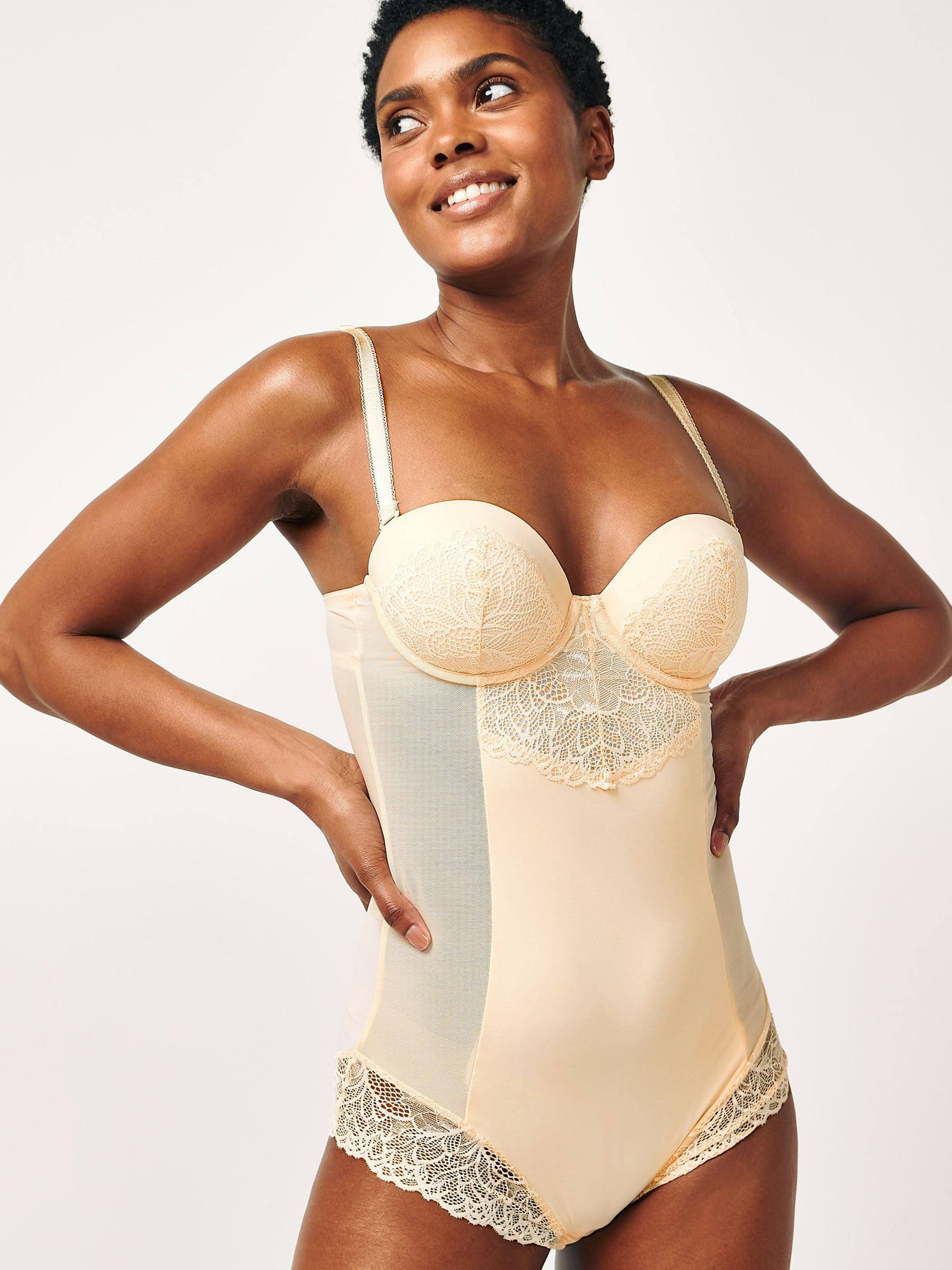 Next body donna modellante 85E pizzo pastel rose