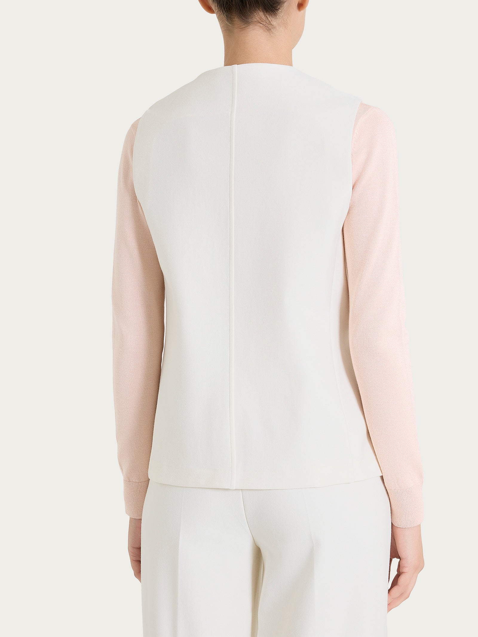 Ragno Compact Gilet 4 bottoni avorio punto Milano