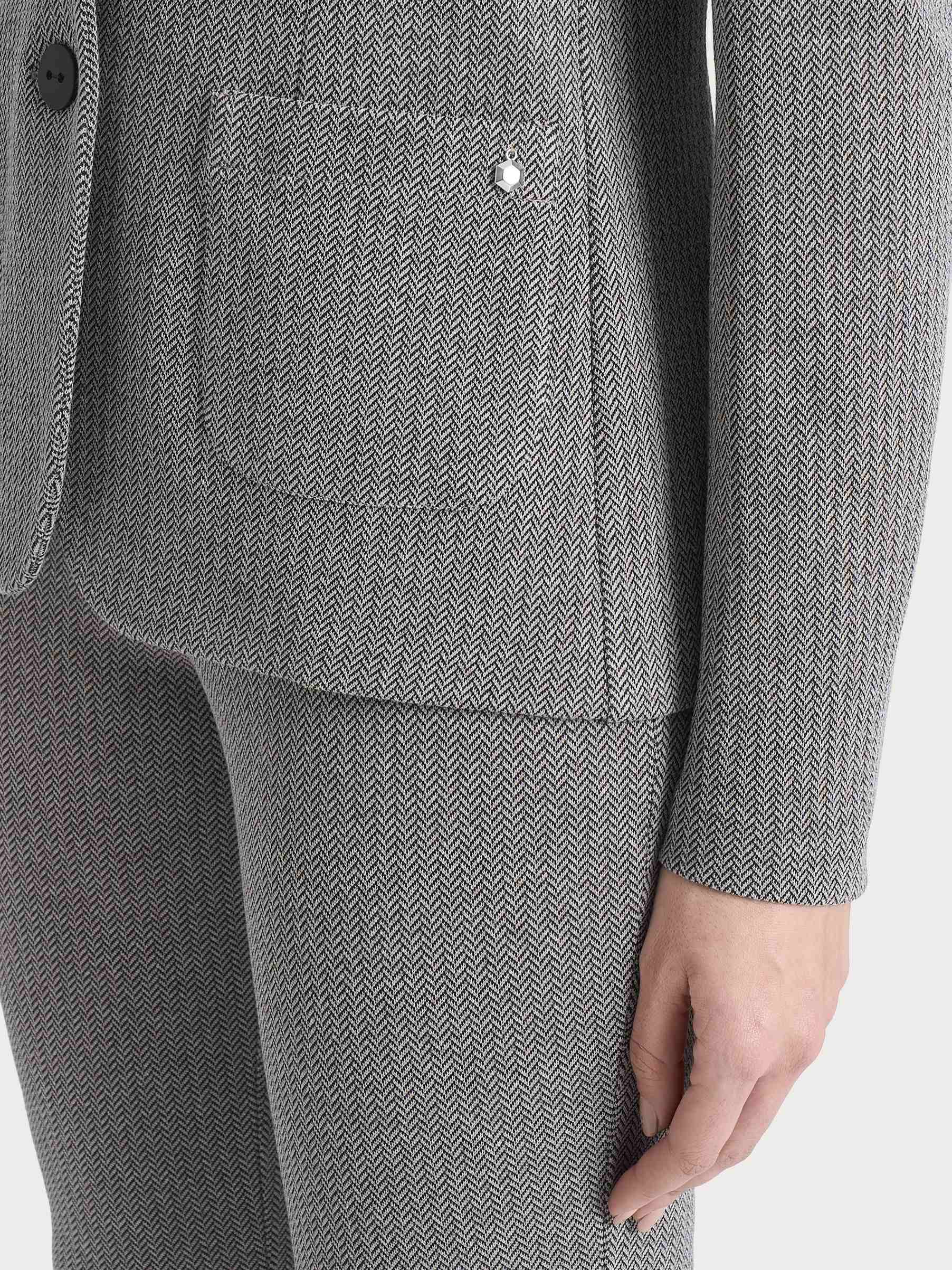 Ragno Compact Blazer Spina Pesce Donna Eco Jacquard Marrone