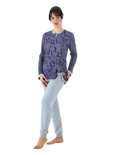 Basile Tesy pigiama invernale cotone blu S