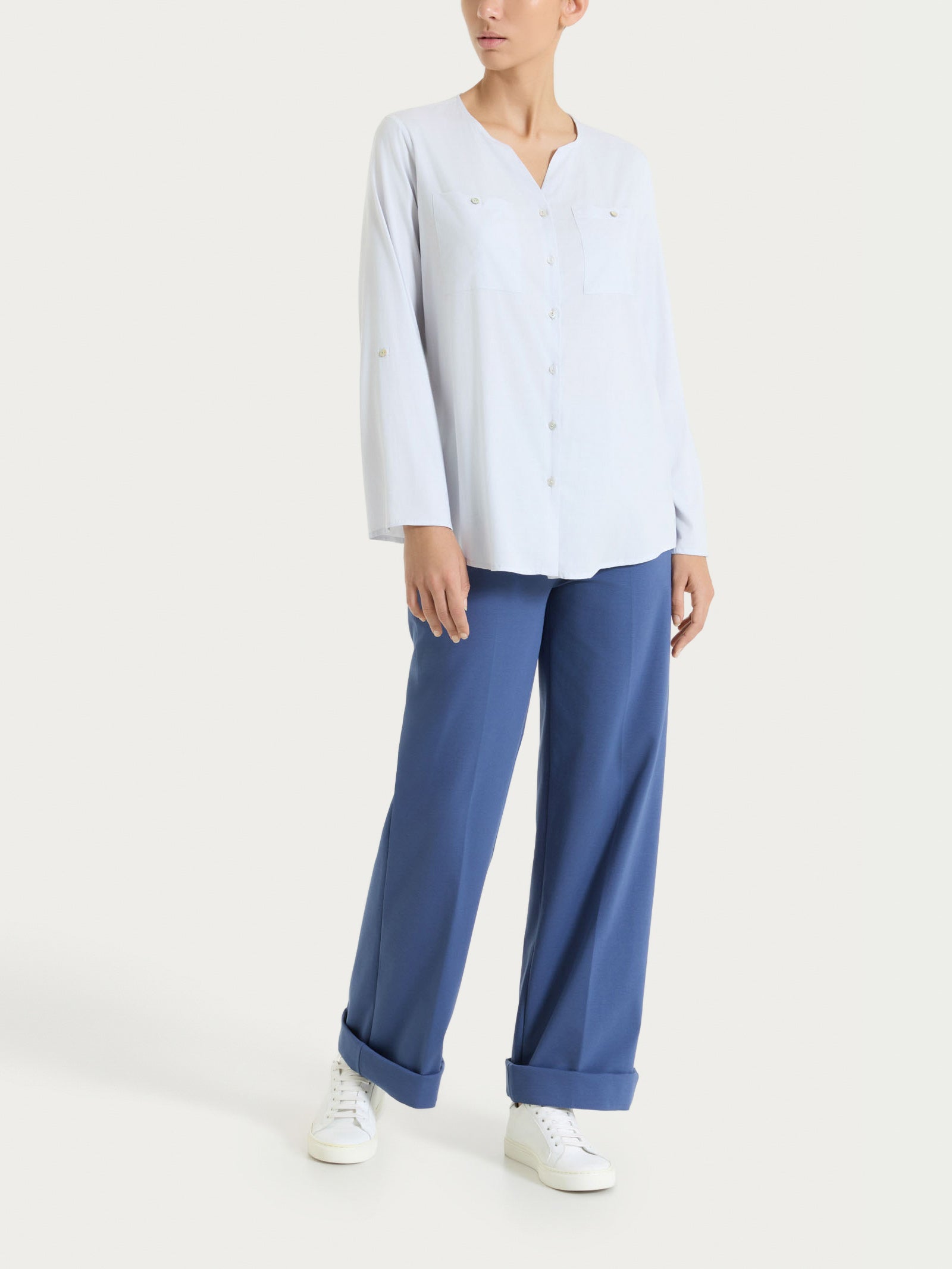 Ragno Compact Light Pantalone Ampio Oceana in cotone