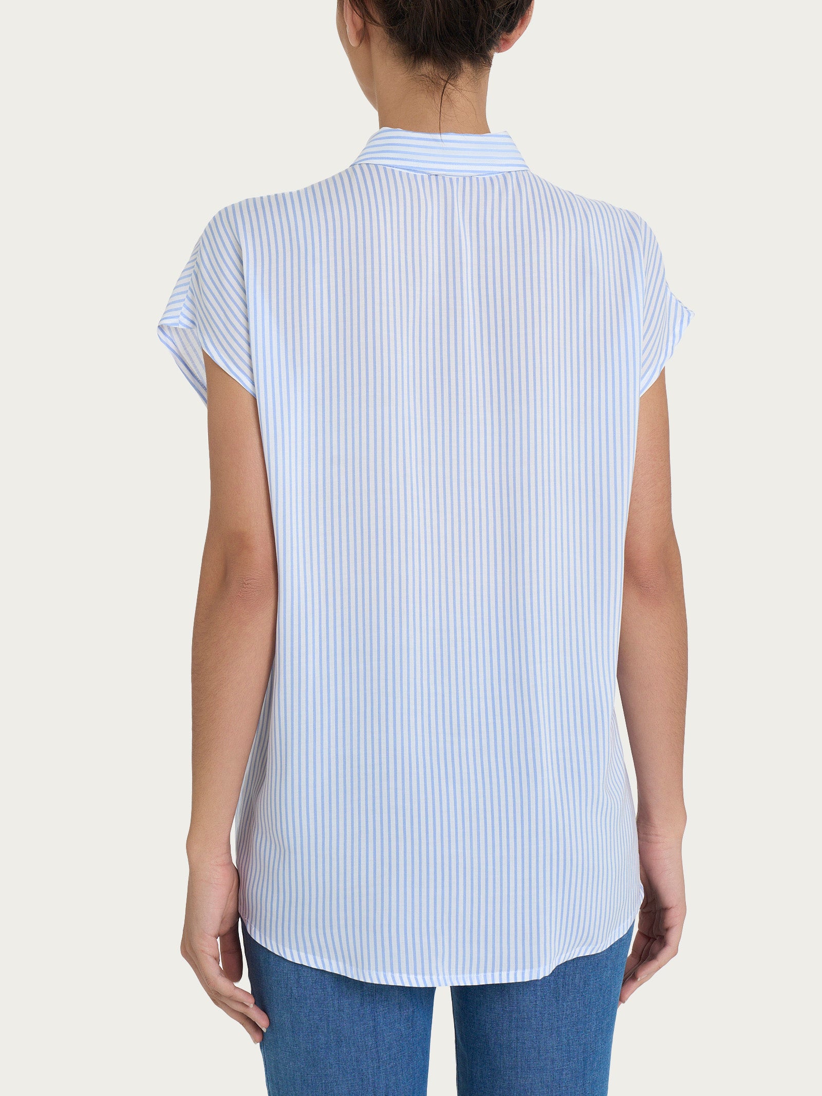 Ragno EcoSeta Camicia a Righe Lavender Lustre Kimono